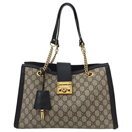 Padlock leather handbag