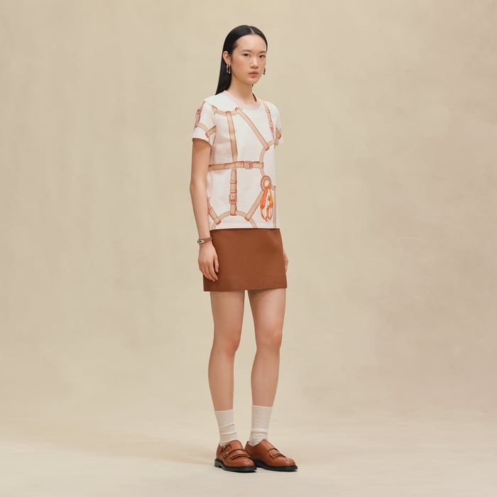 Blanc Marbre "Coloriages De Jour" Straight T-shirt