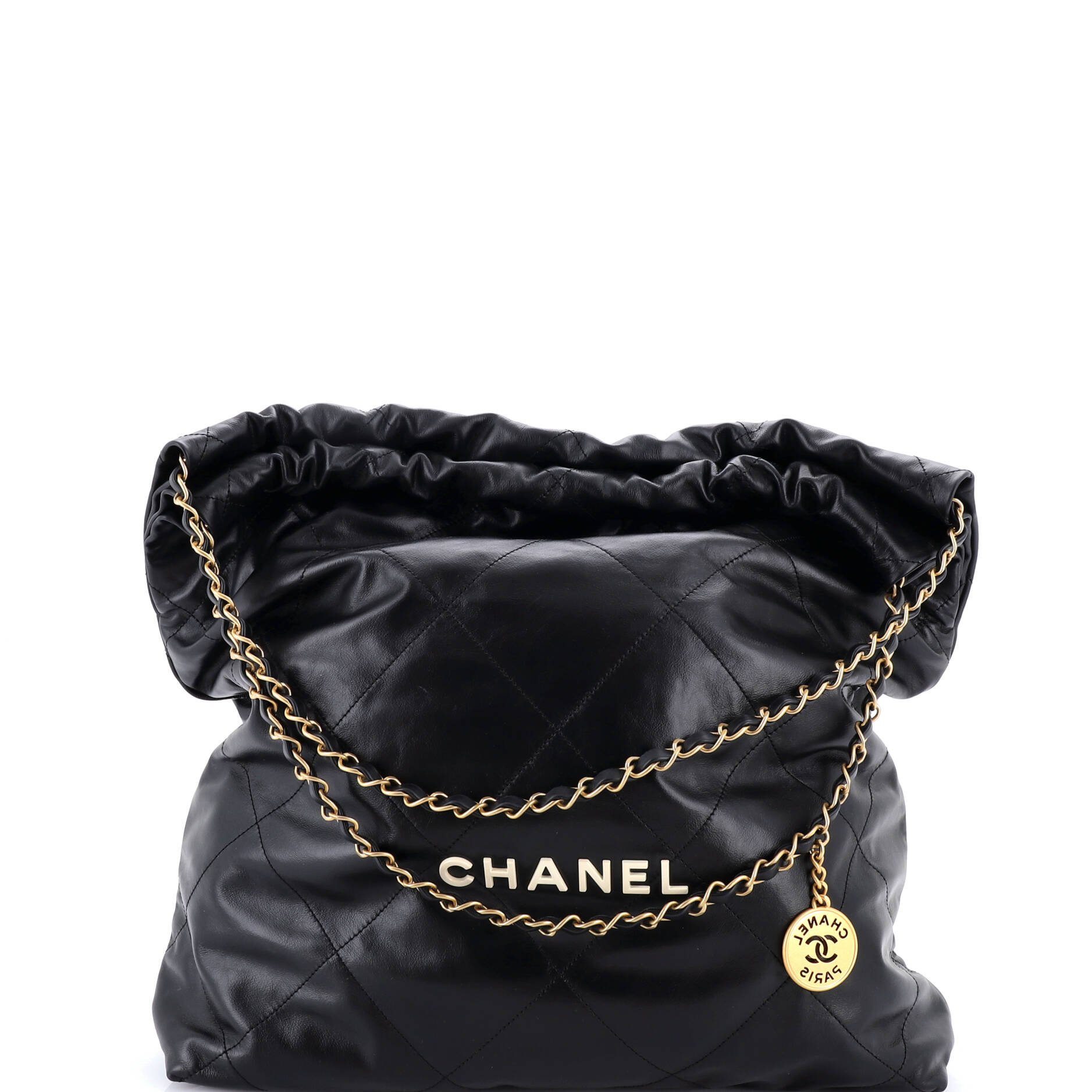 Chanel 22 Chain Hobo Quilted Calfskin Large
