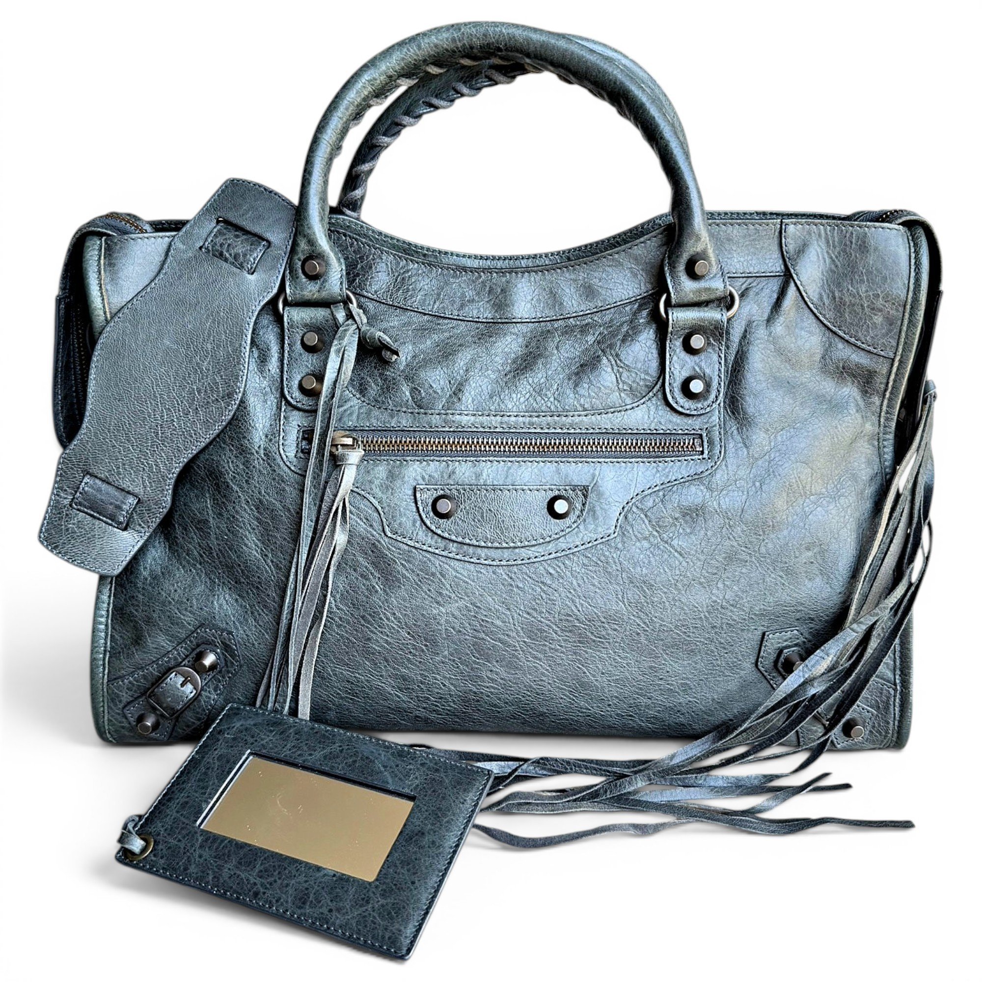 City leather handbag
