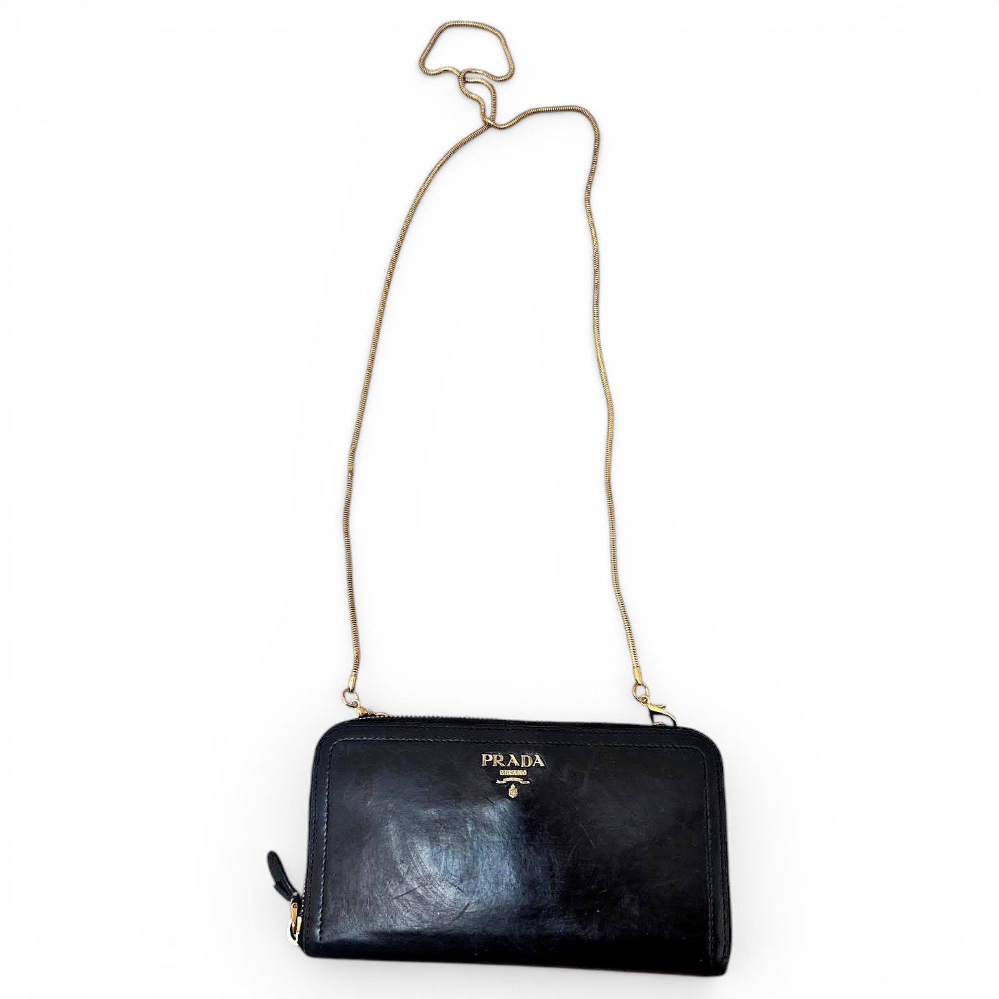 Leather clutch bag