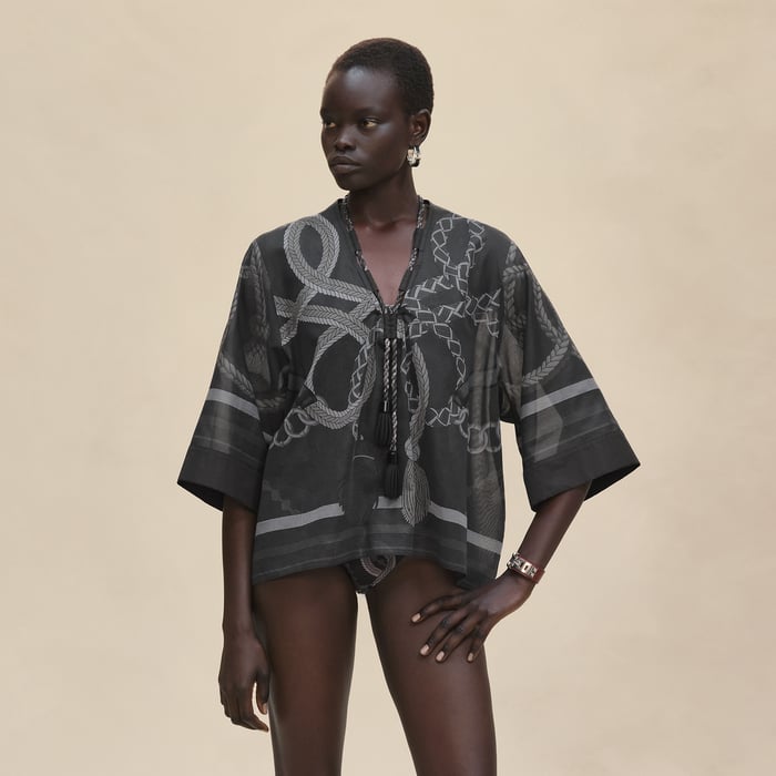Gris Charbon "Palefroi Remix" Maxi Beach Blouse