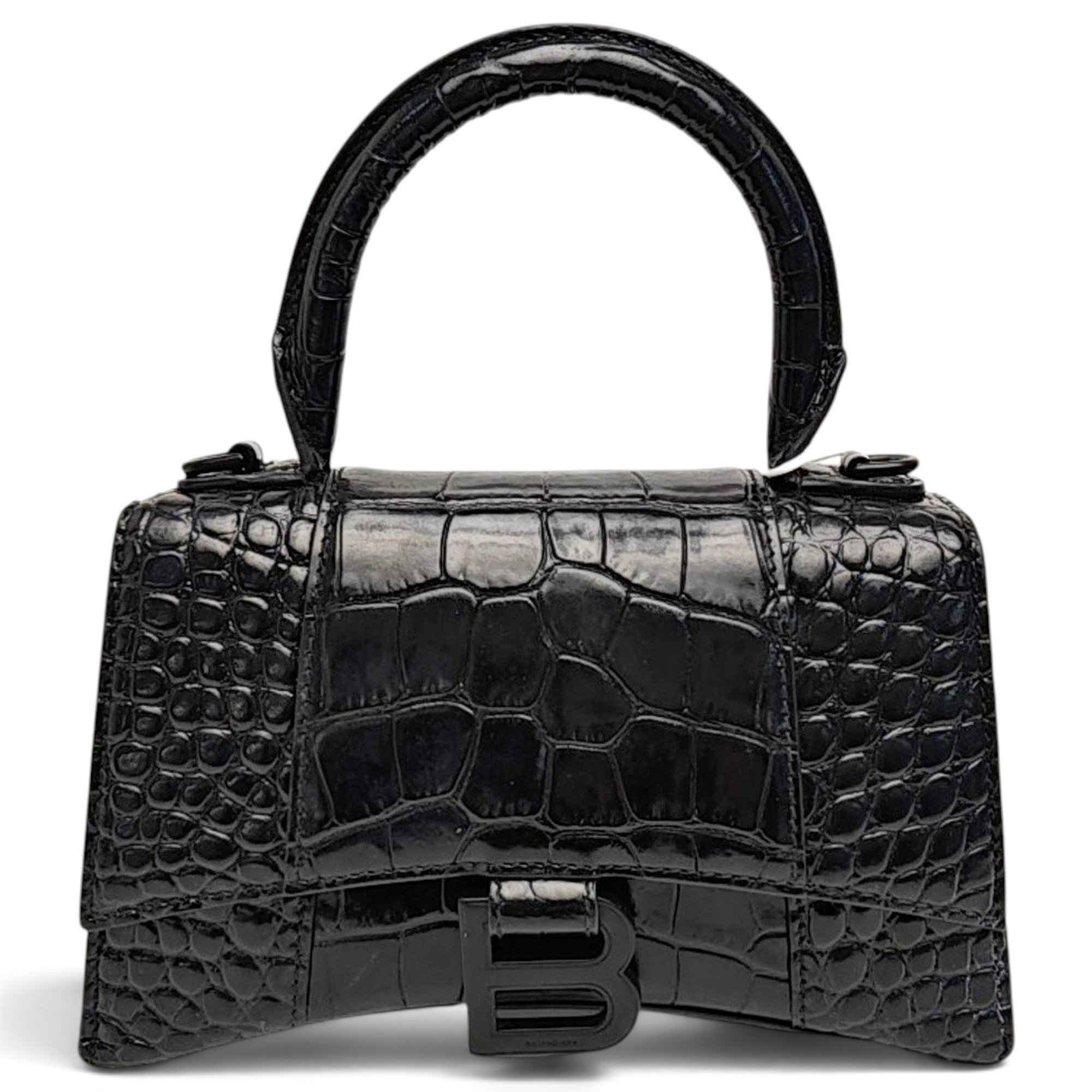 Hourglass leather handbag