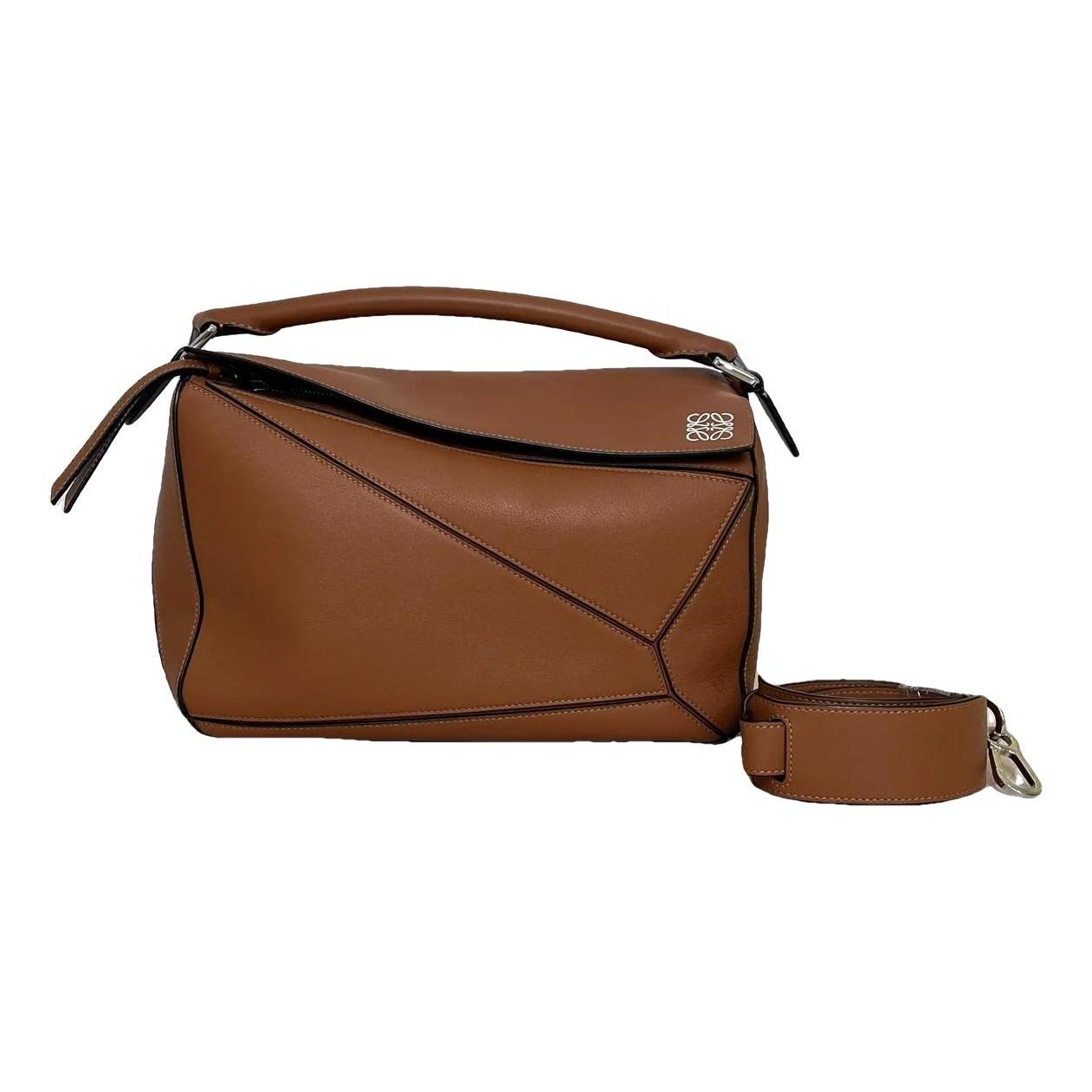 Puzzle leather handbag