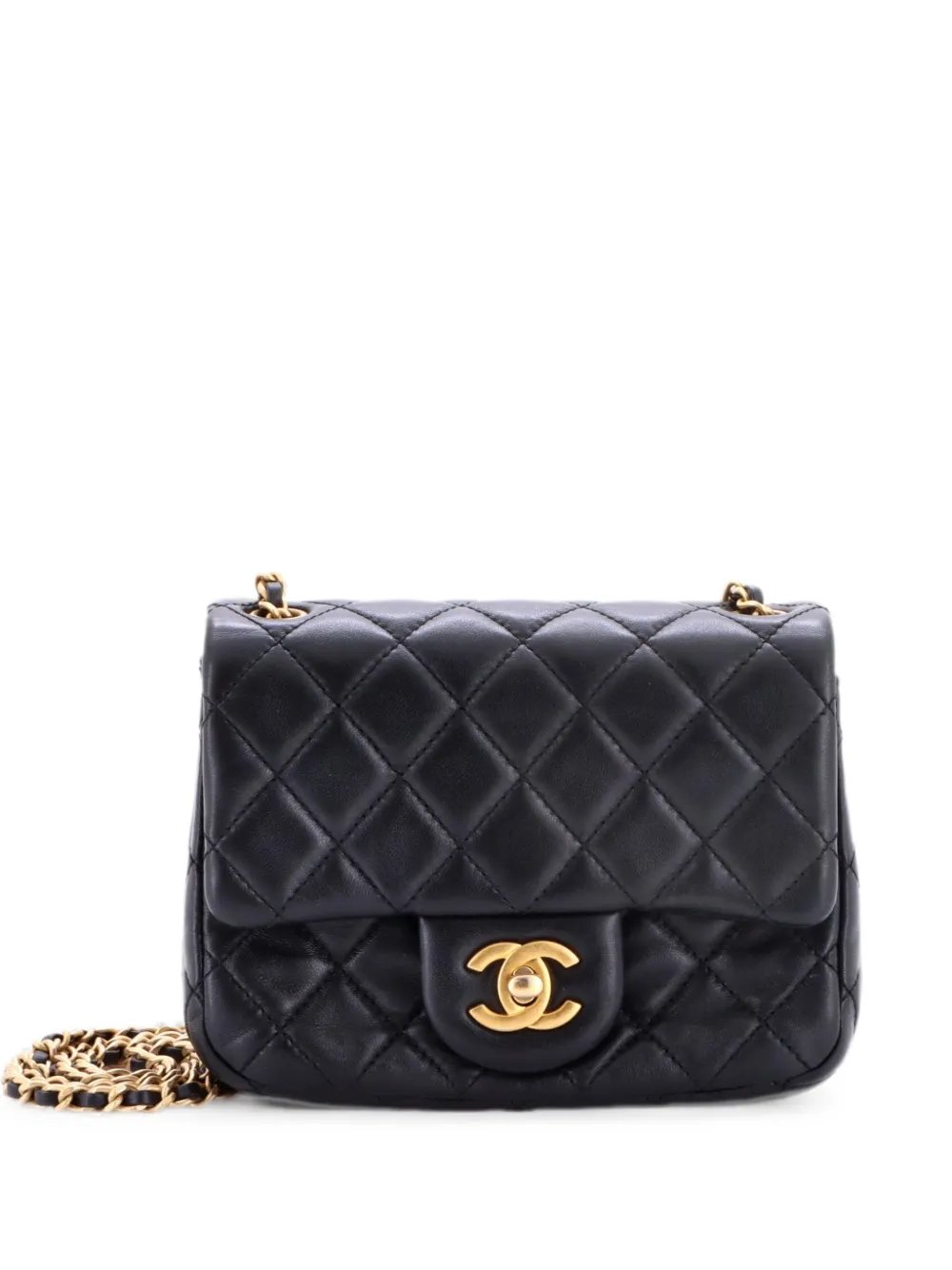 Pearl Crush Square Flap Bag Quilted Lambskin Mini crossbody bag