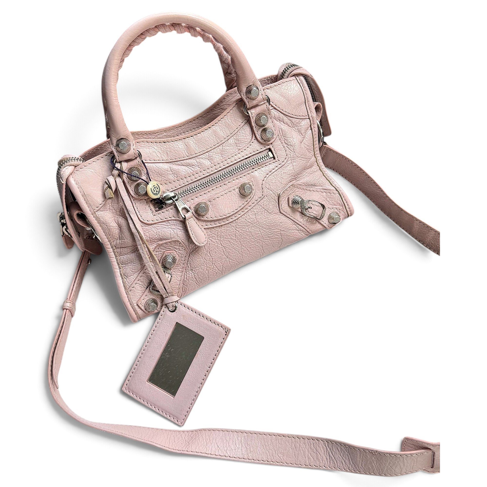 City leather handbag