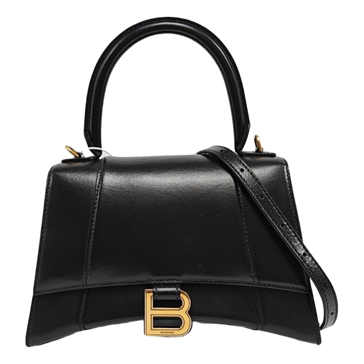 Hourglass leather handbag