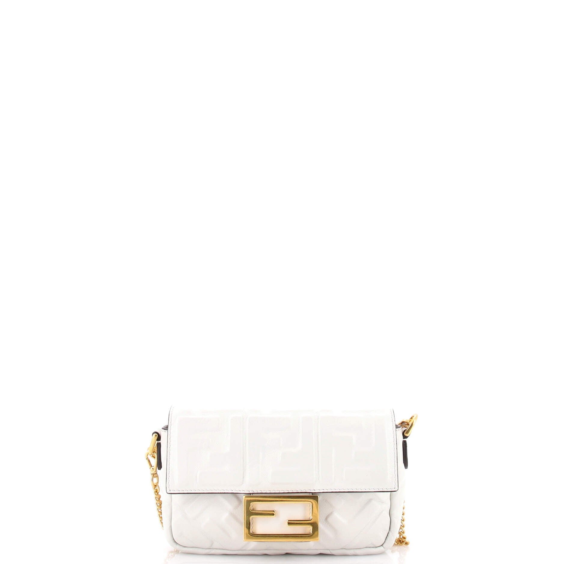 Fendi Baguette NM Bag Zucca Embossed Leather Mini