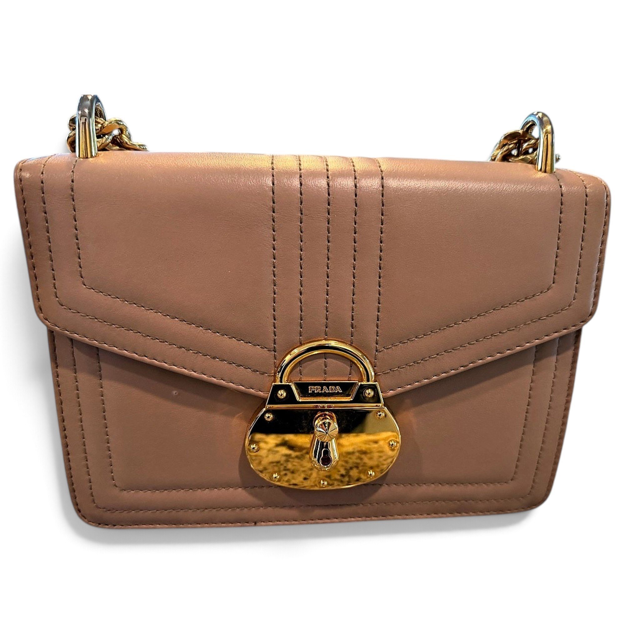 Buckle leather handbag