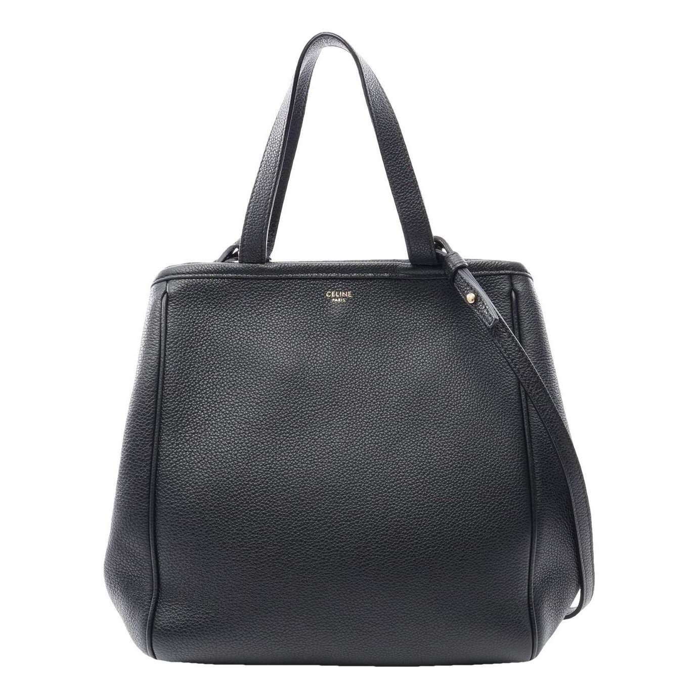 Black Belt leather tote