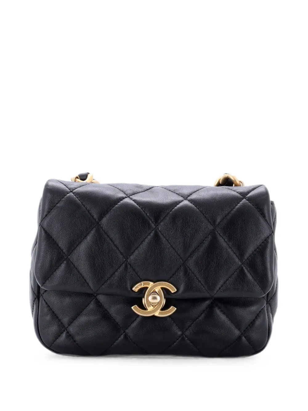 Lacquered Metal CC Flap Bag Quilted Lambskin Mini crossbody bag
