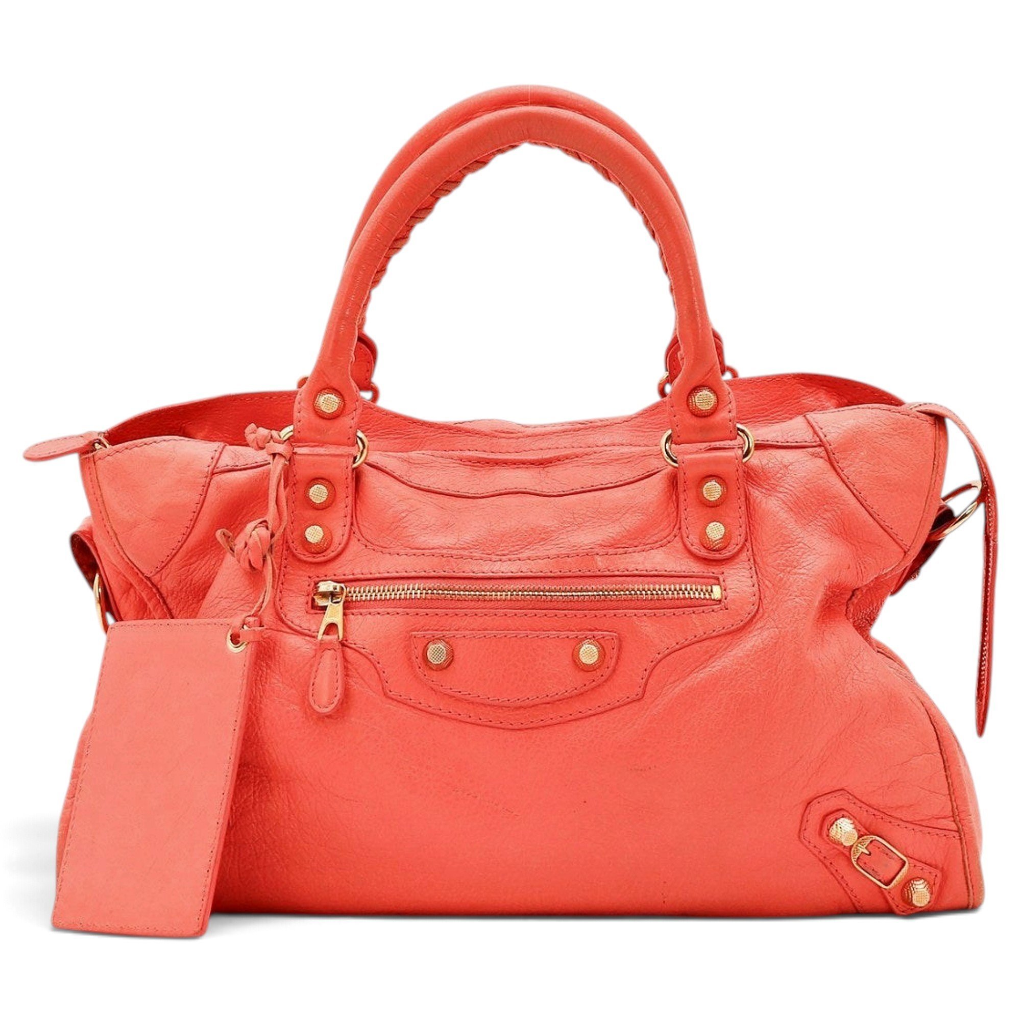 City leather handbag
