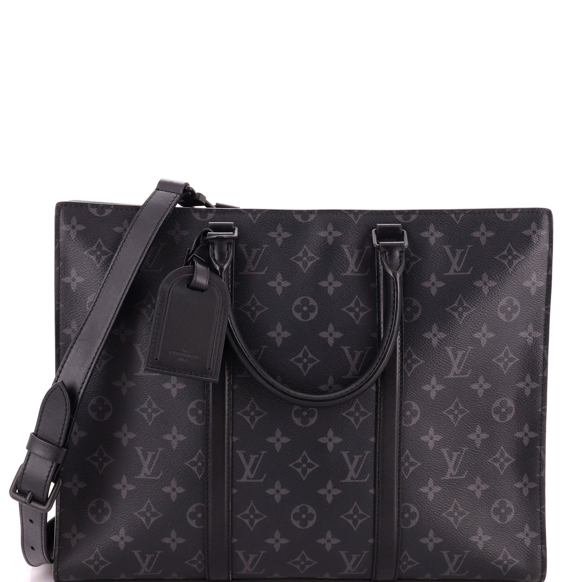 Sac Plat Zipper Tote Monogram Eclipse Canvas Horizontal