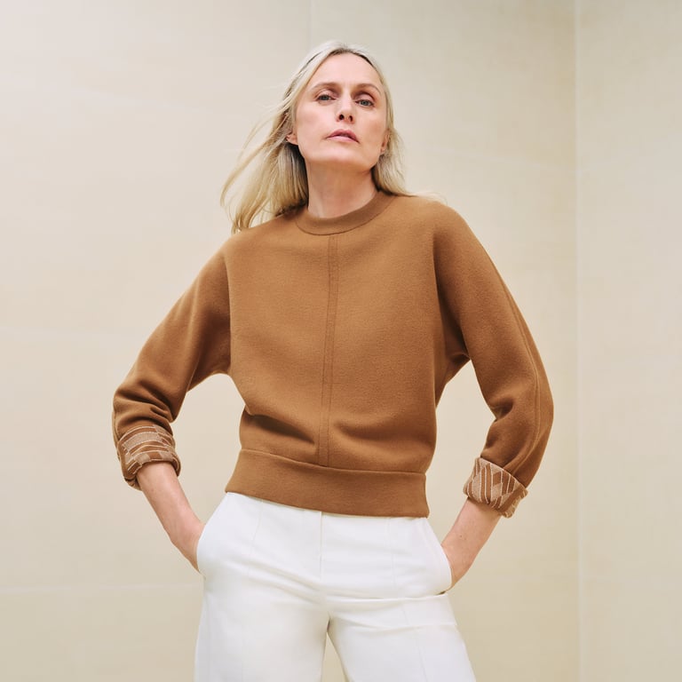 "H en Biais" motif long-sleeve sweater