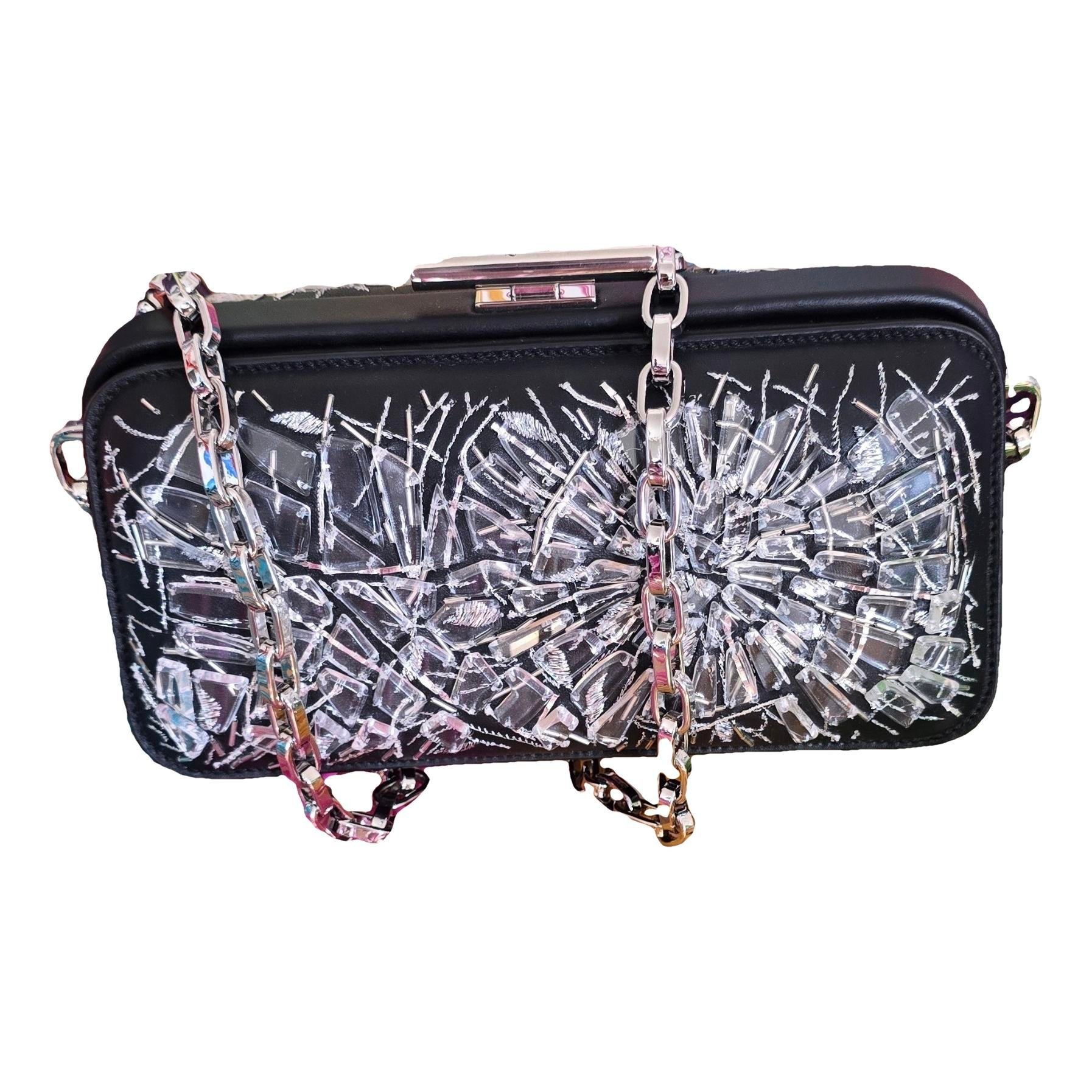 Leather clutch bag
