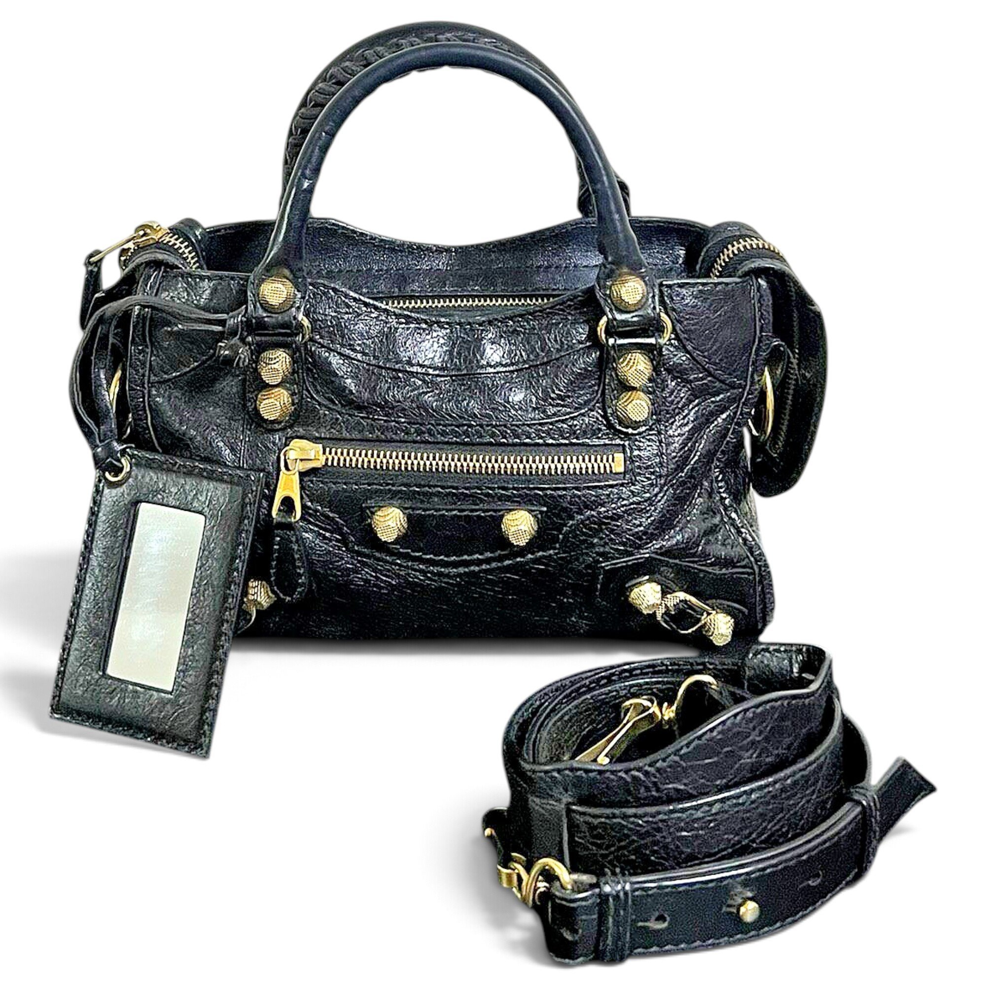 City leather handbag