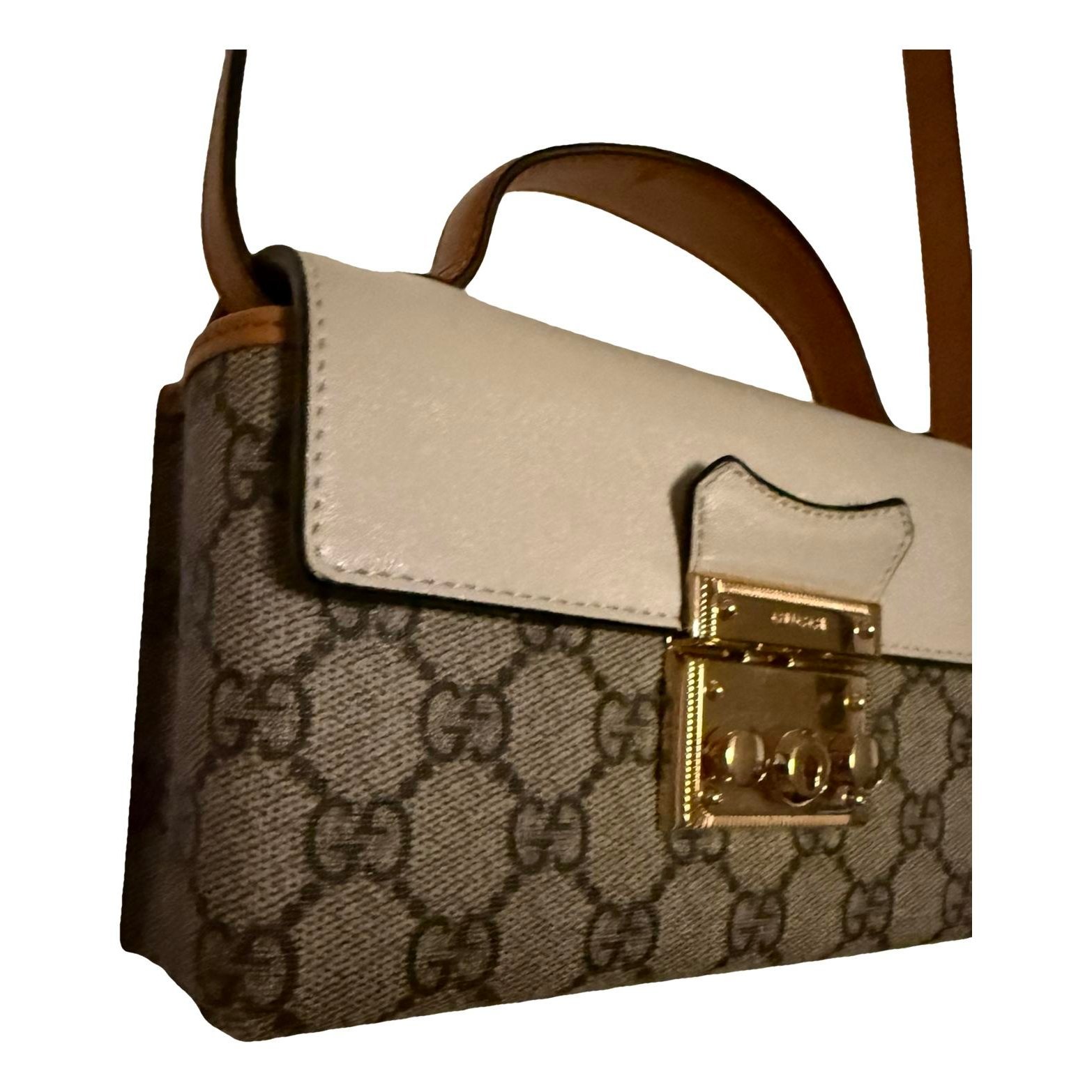 Padlock leather handbag