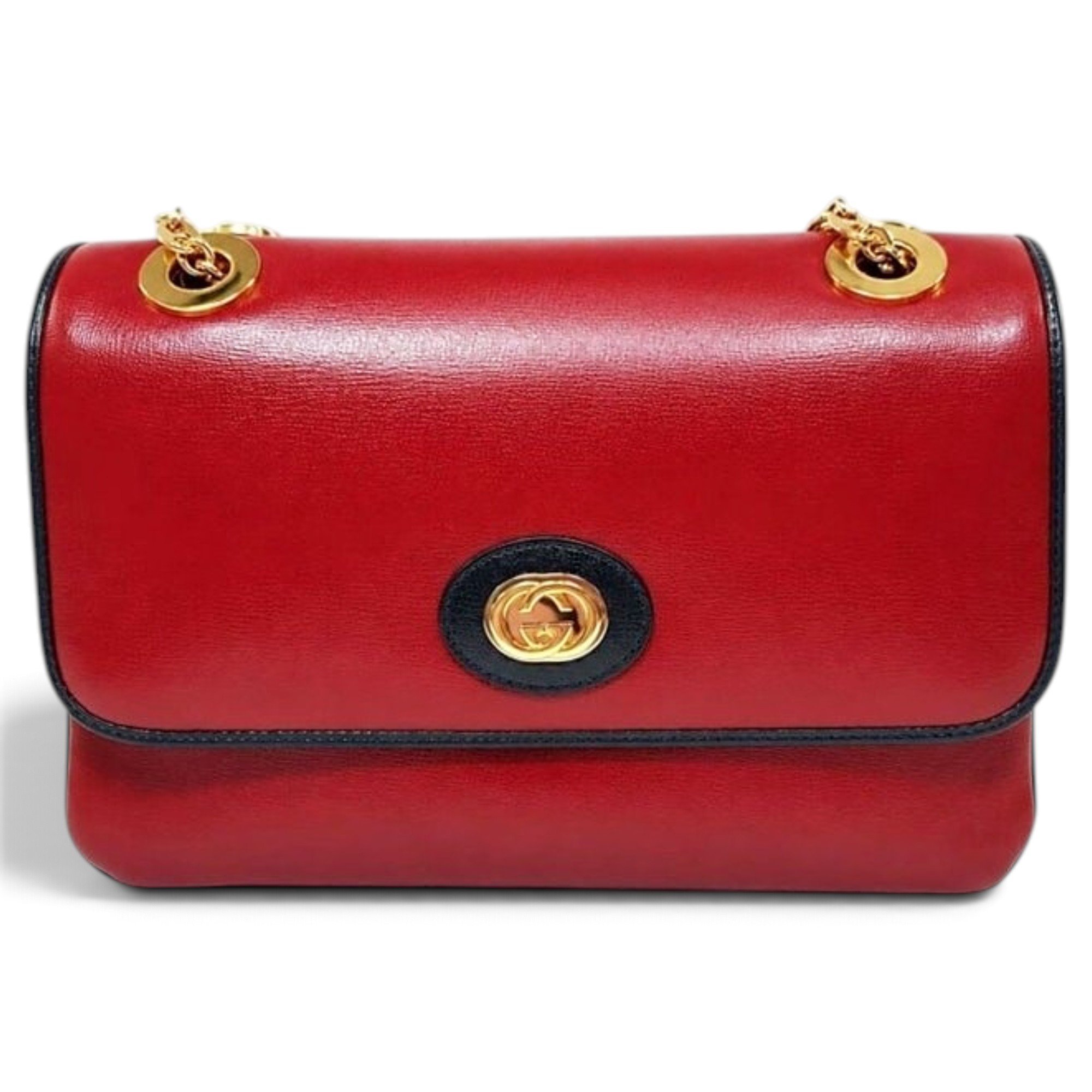 Interlocking leather handbag