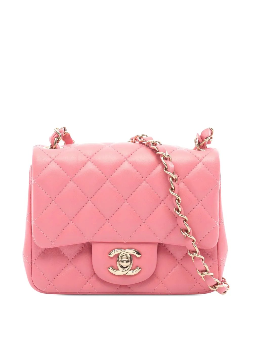 2021-2026 Mini Square Classic Lambskin Single Flap crossbody bag