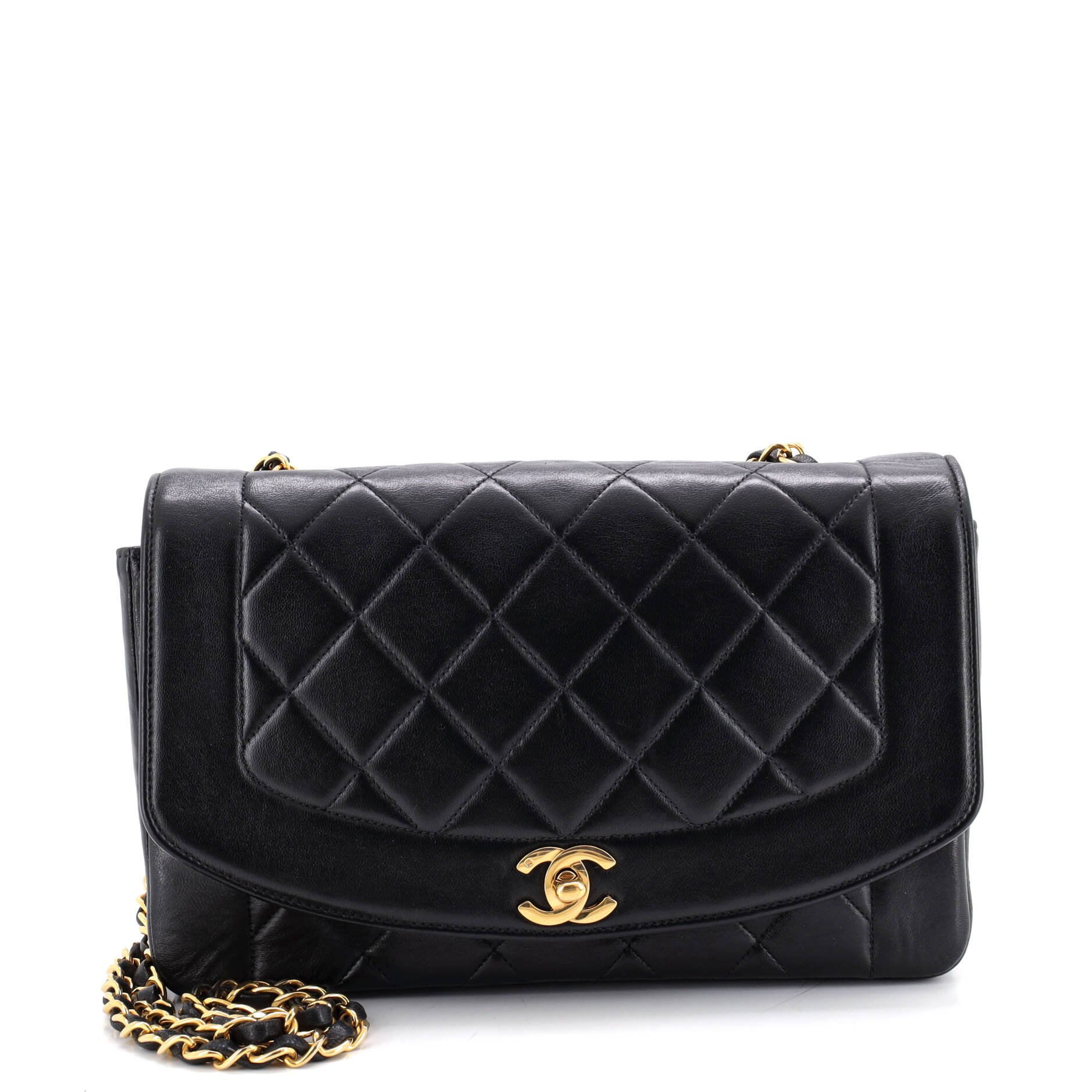 Vintage Diana Flap Bag Quilted Lambskin Medium