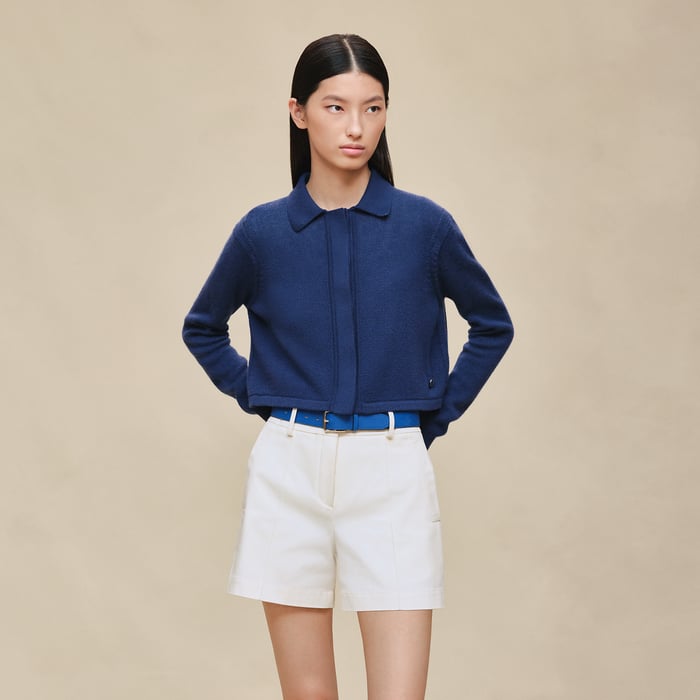Bleu Outremer Short Shirt Cardigan
