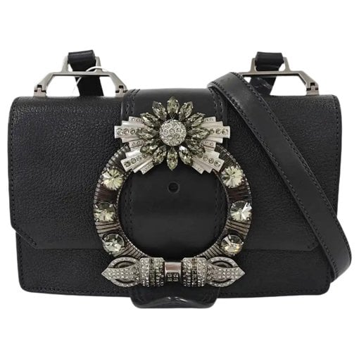 Miu Lady leather crossbody bag