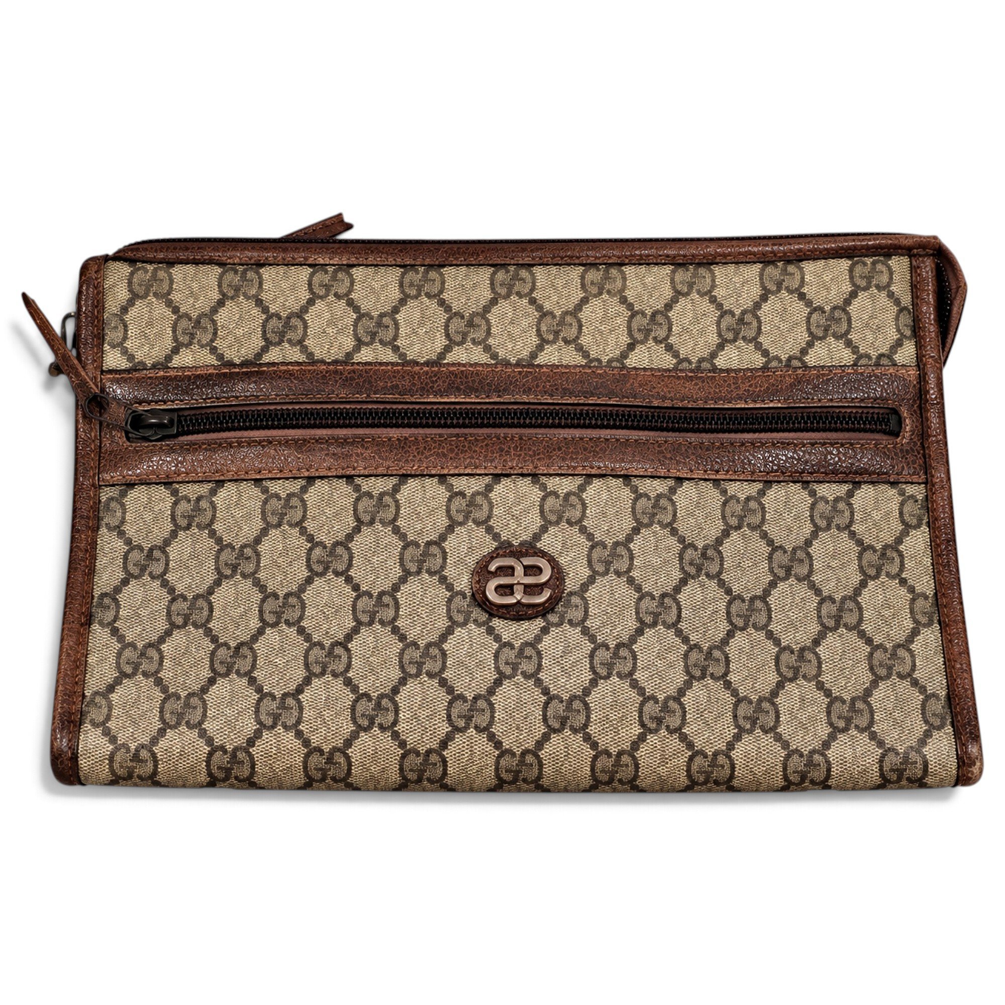 Leather clutch bag