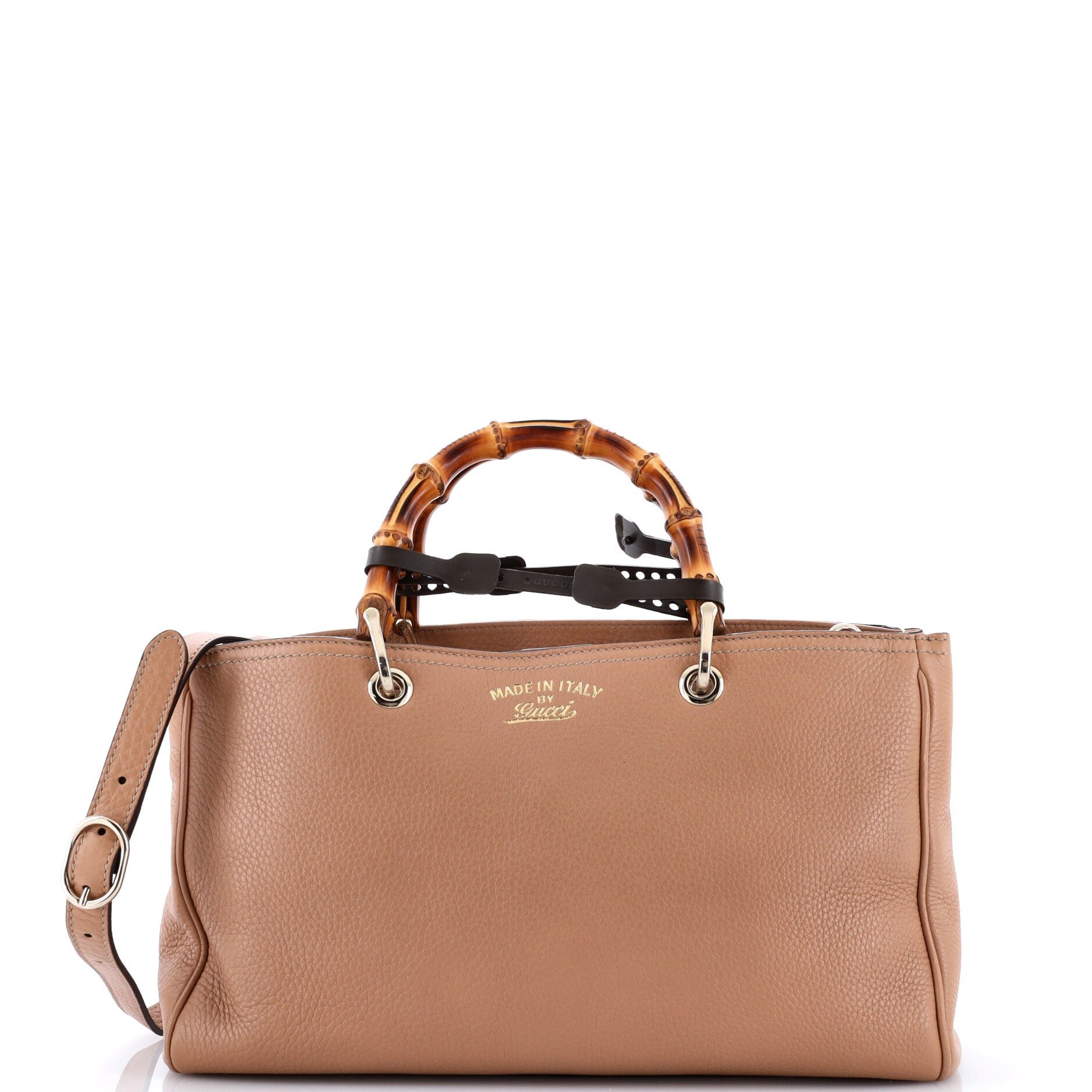 Bamboo Shopper Tote Leather Medium