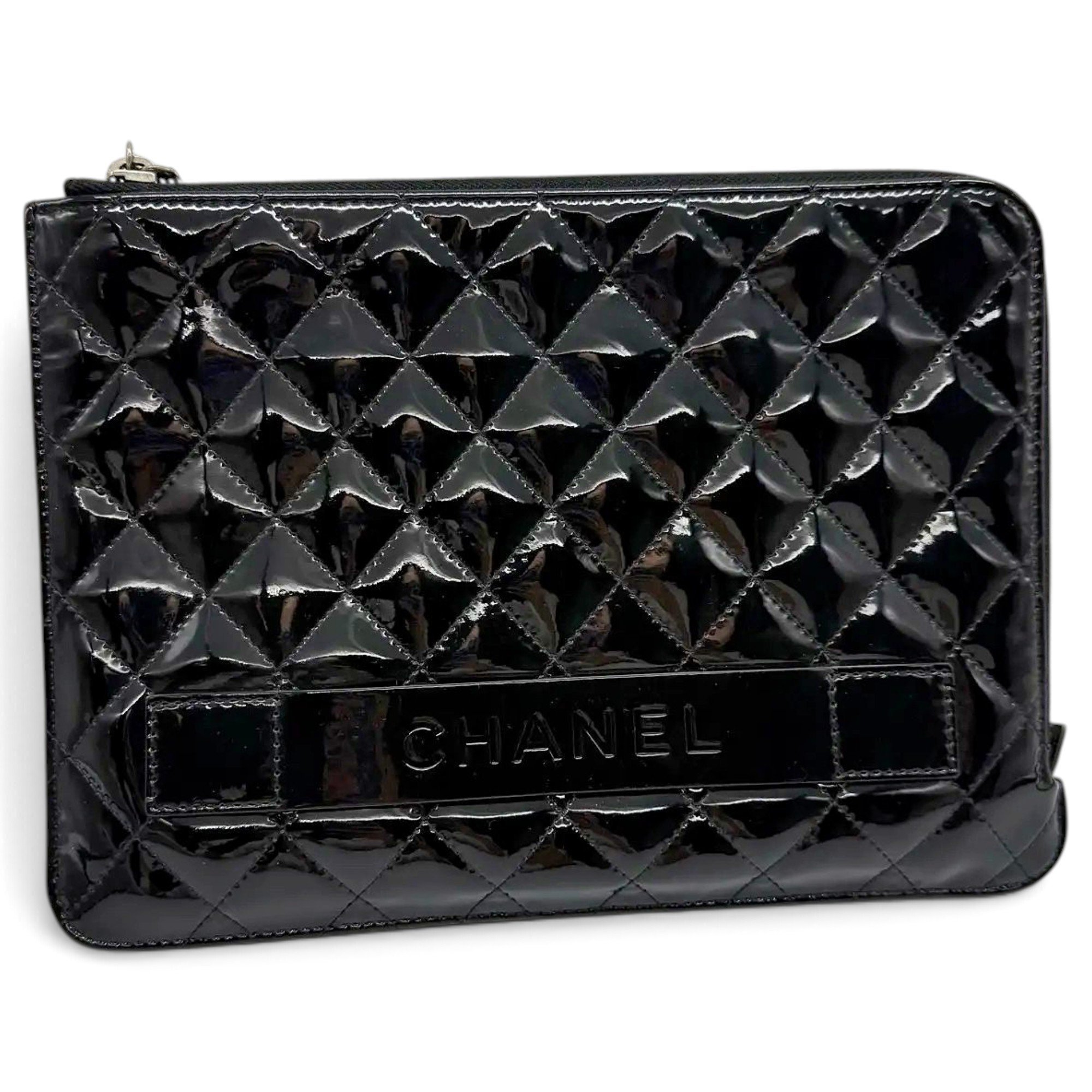 Patent leather clutch bag