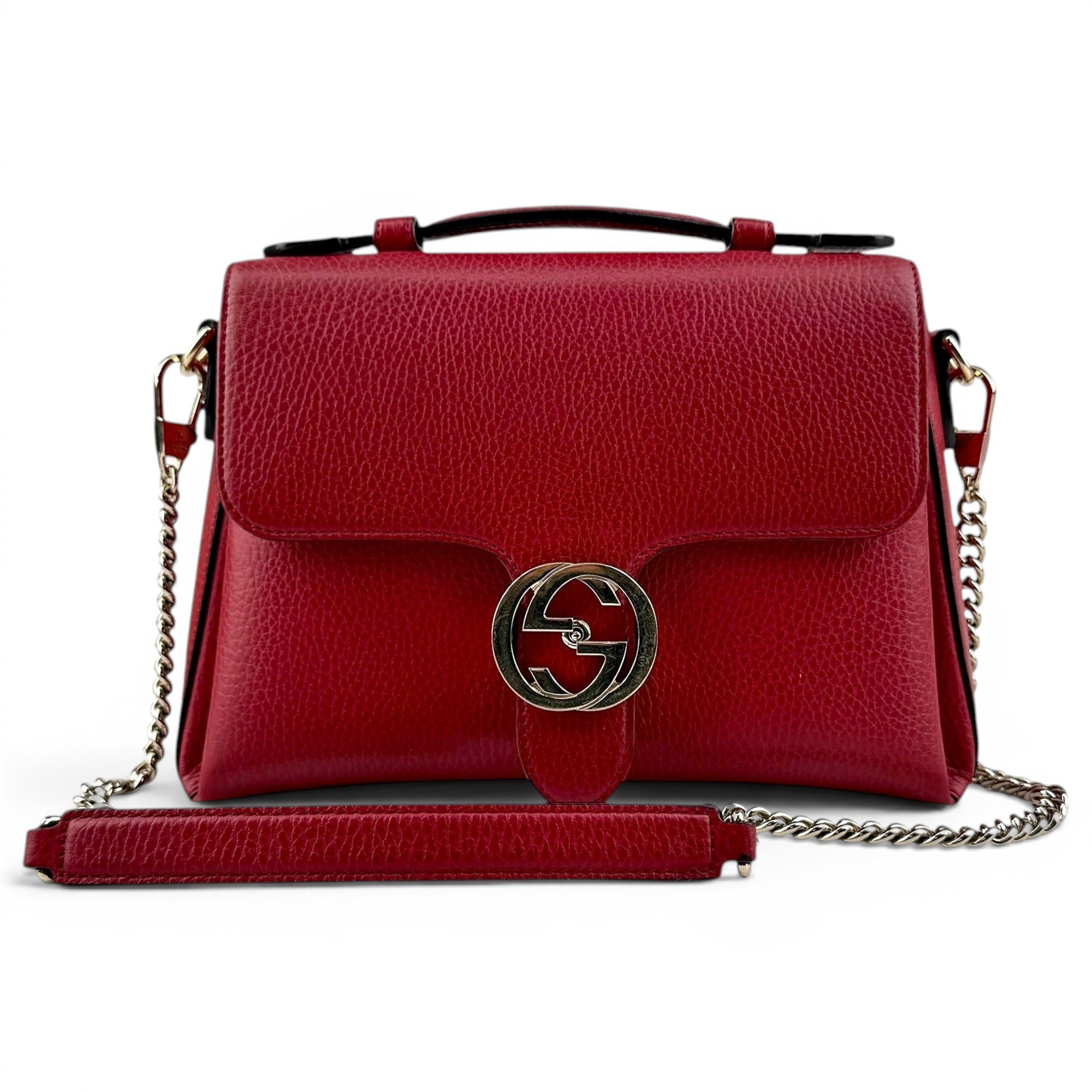 Interlocking leather crossbody bag