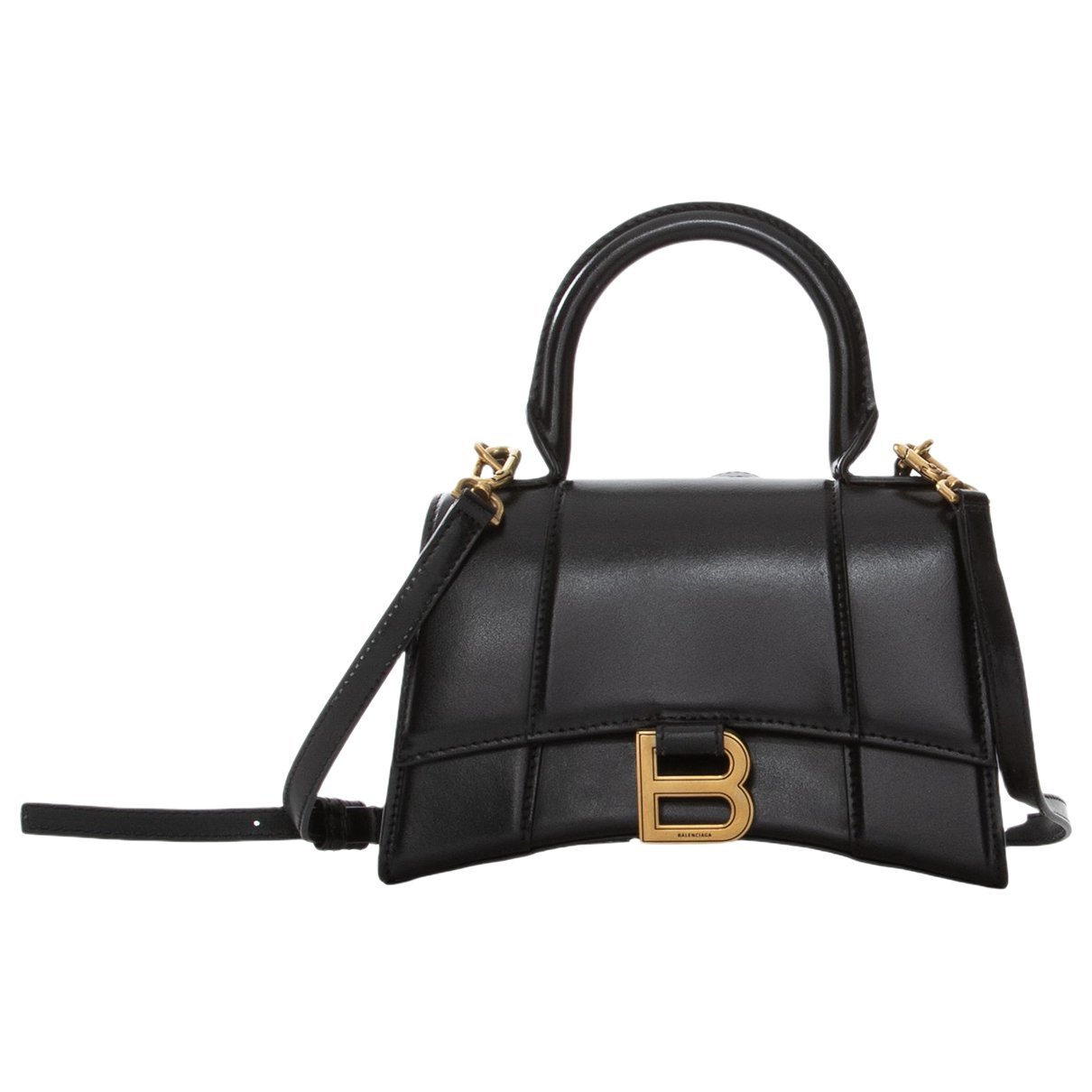 Hourglass leather handbag