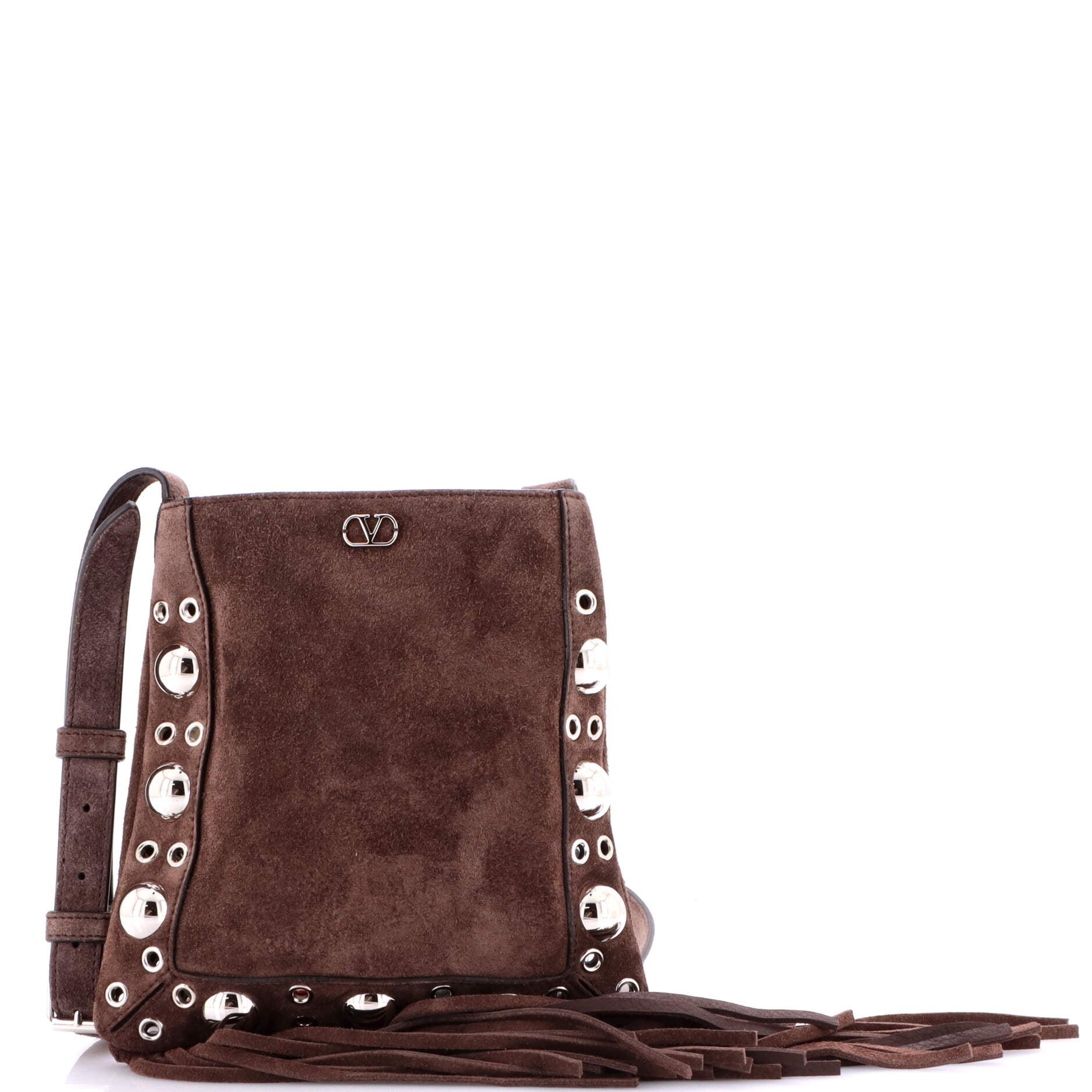 Valentino Garavani Nellcote Shoulder Bag Studded Suede