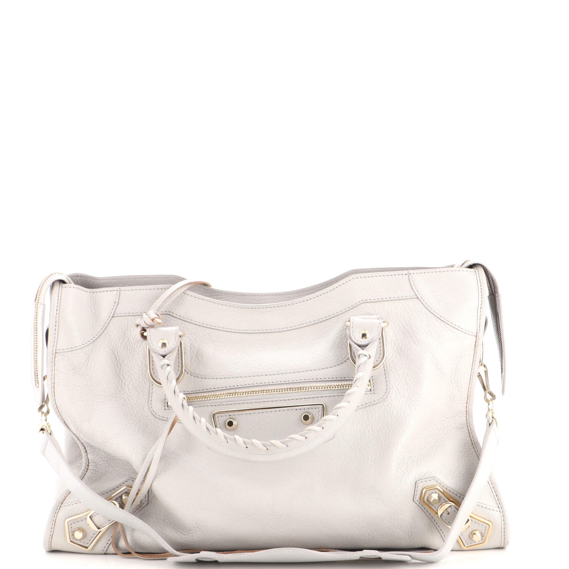 City Classic Metallic Edge Bag Leather Medium