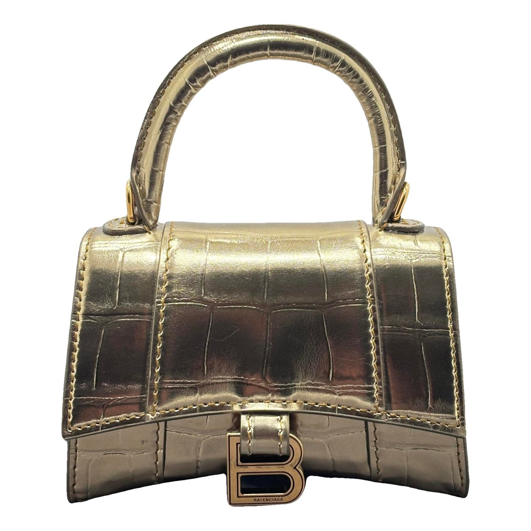 Hourglass leather handbag