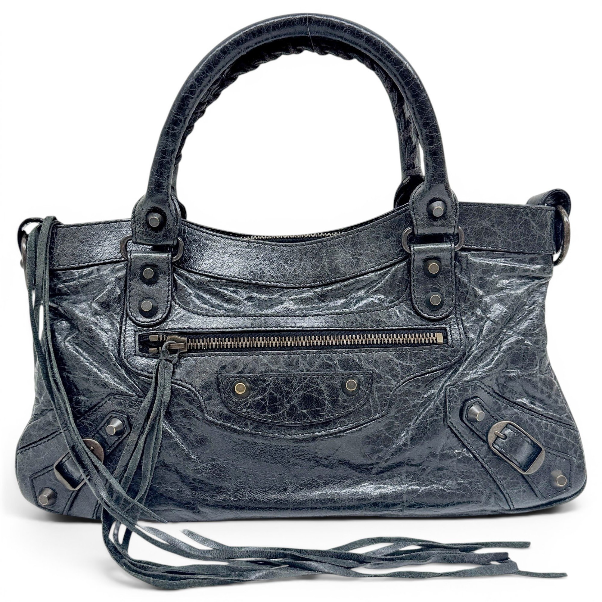 First leather handbag