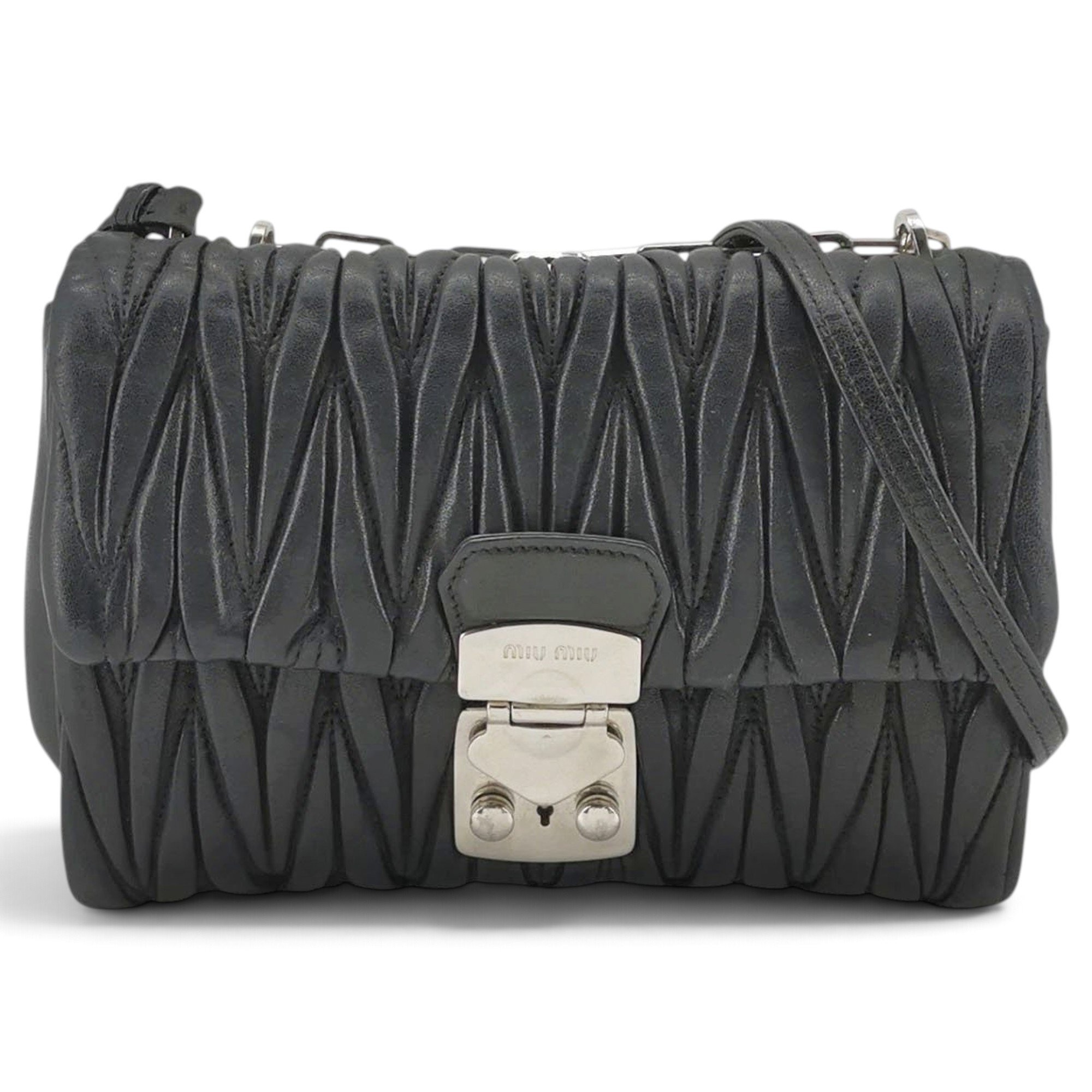 Miu Logo leather handbag