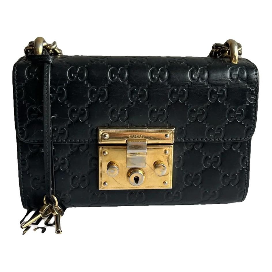Padlock leather handbag
