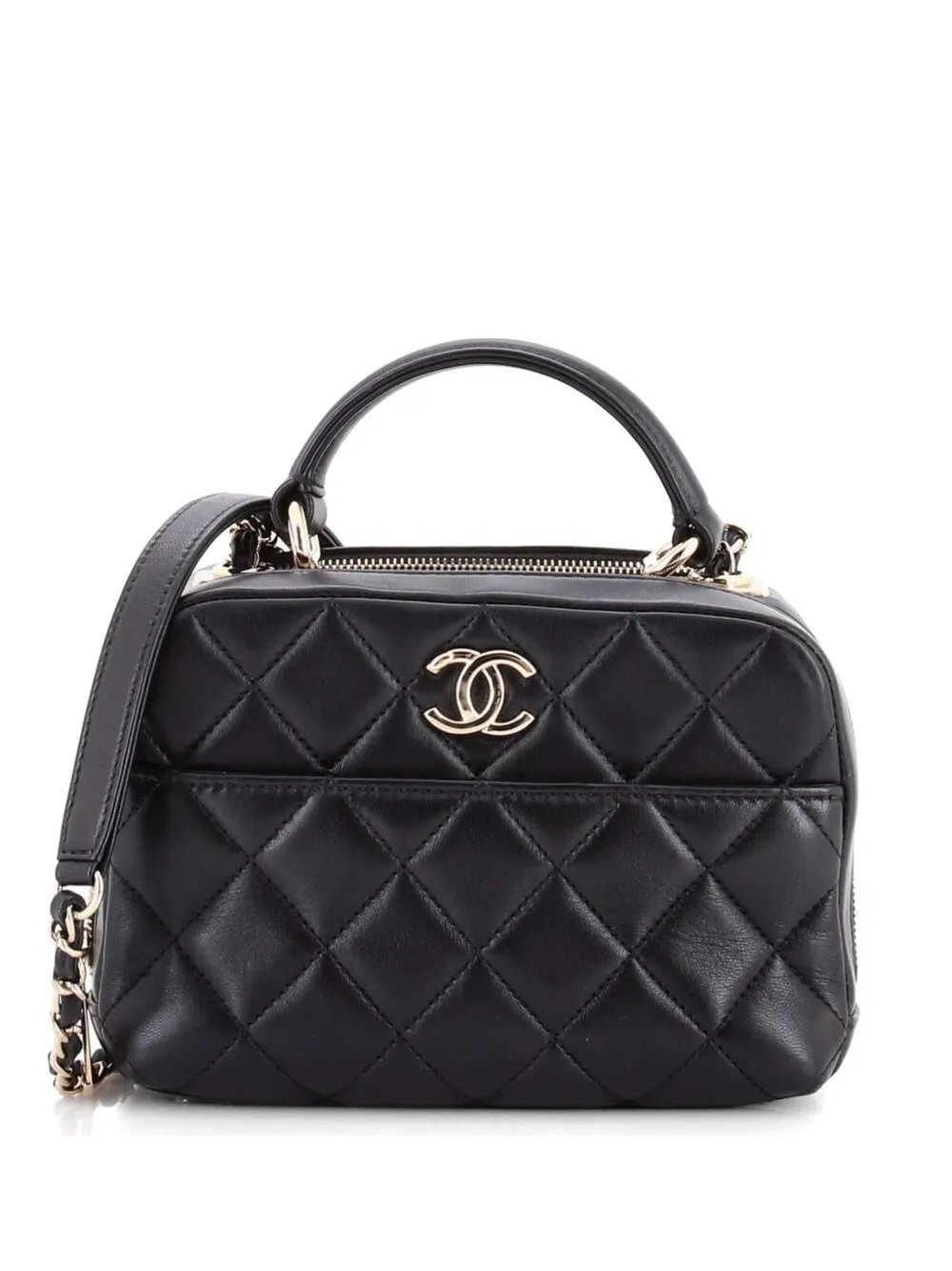 Trendy CC Bowling Bag Quilted Lambskin Mini handbag