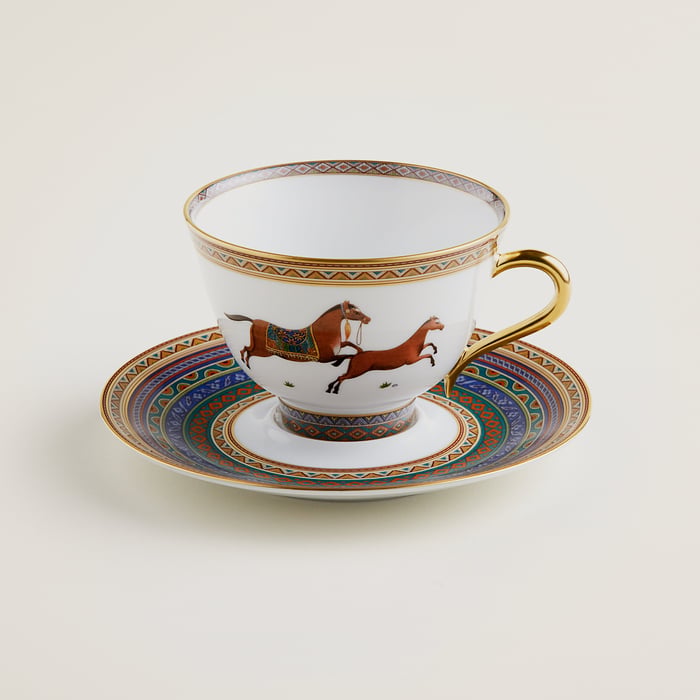 Sans Coloris Cheval D’orient Tea Cup and Saucer N°6