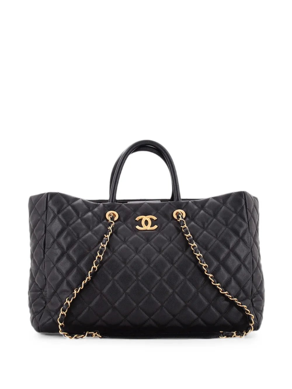Coco Handle Shopping Quilted Caviar Large tote bag