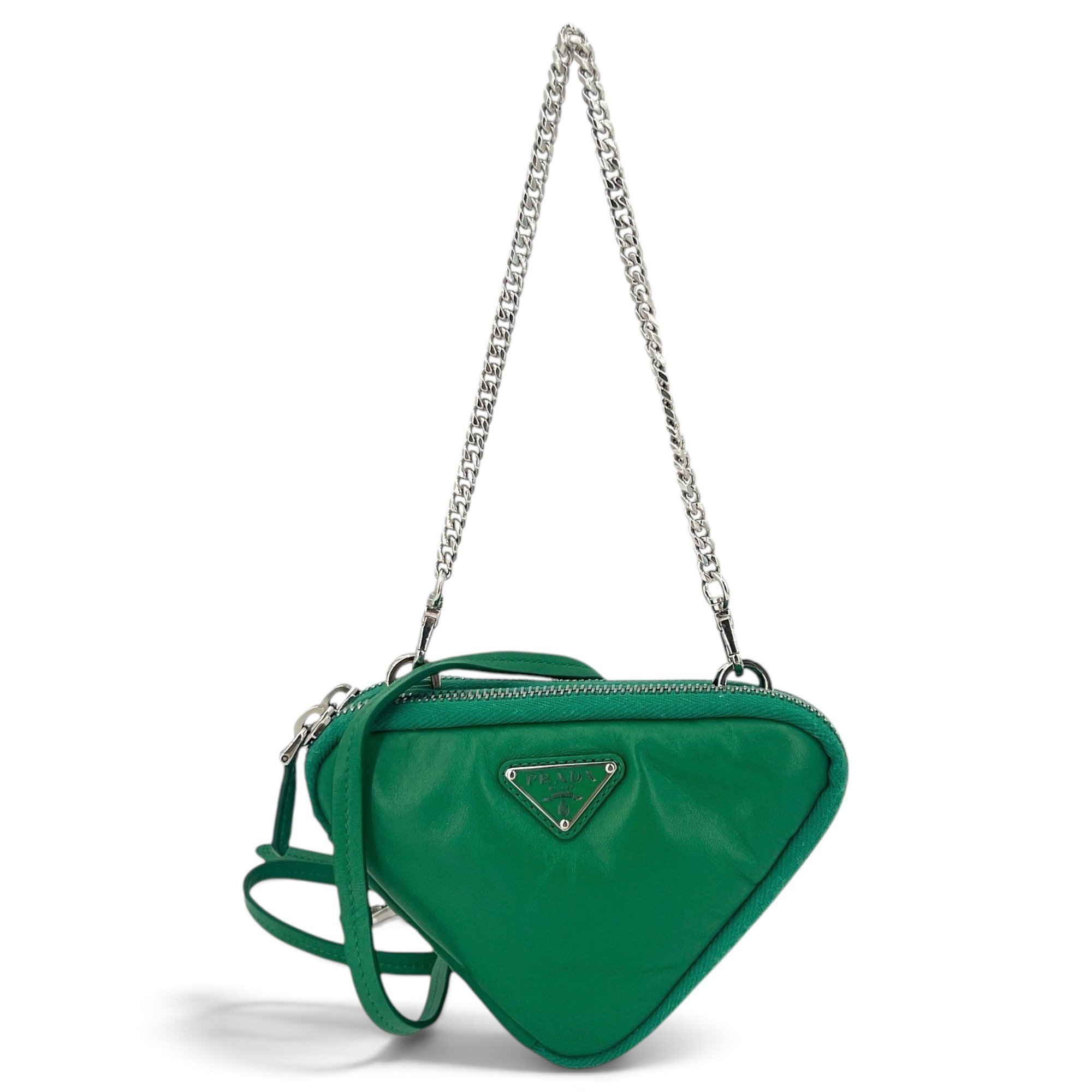 Triangle leather crossbody bag