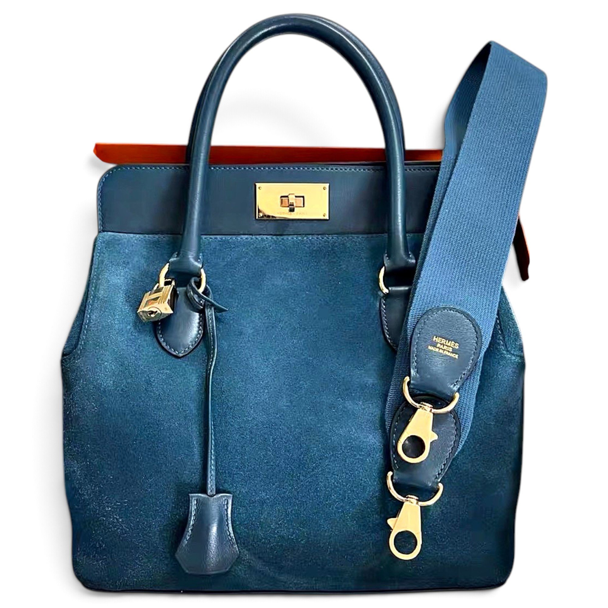 Toolbox leather handbag