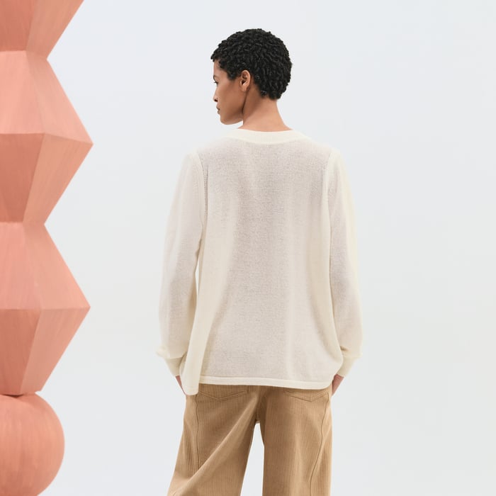 Blanc Naturel Cashmere Long-sleeve Sweater