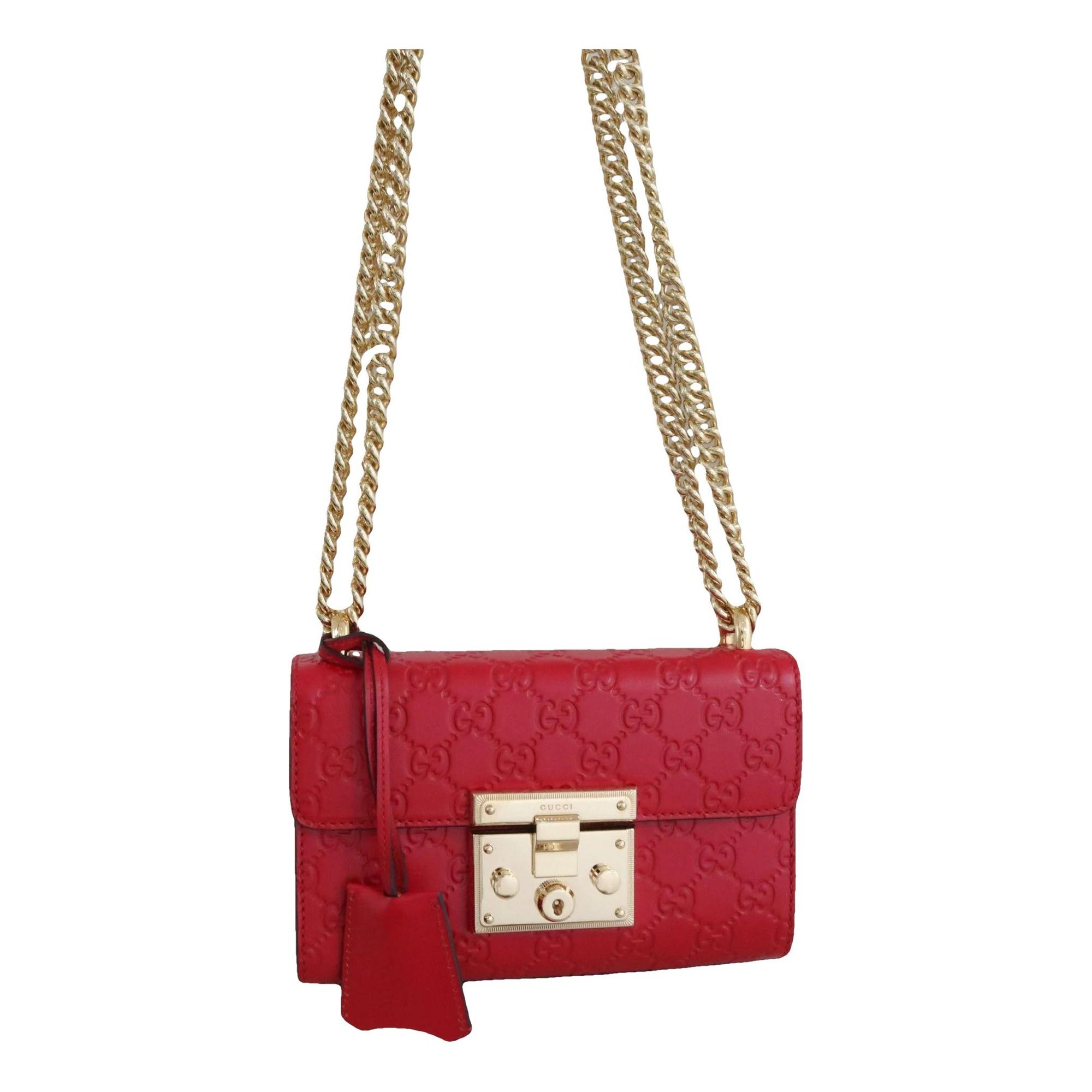 Padlock leather handbag