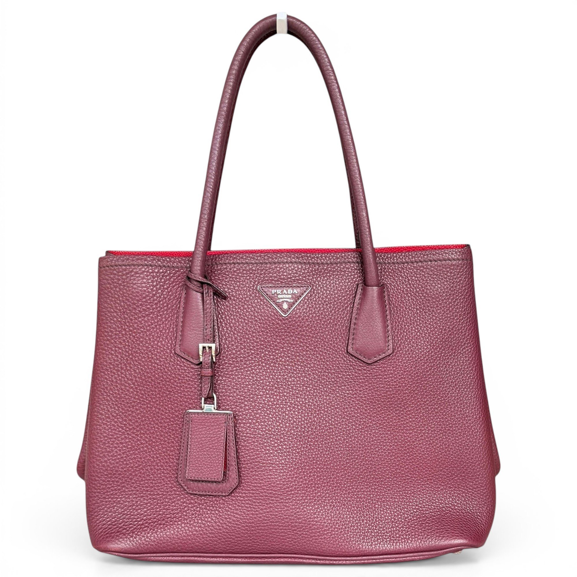 Double leather handbag
