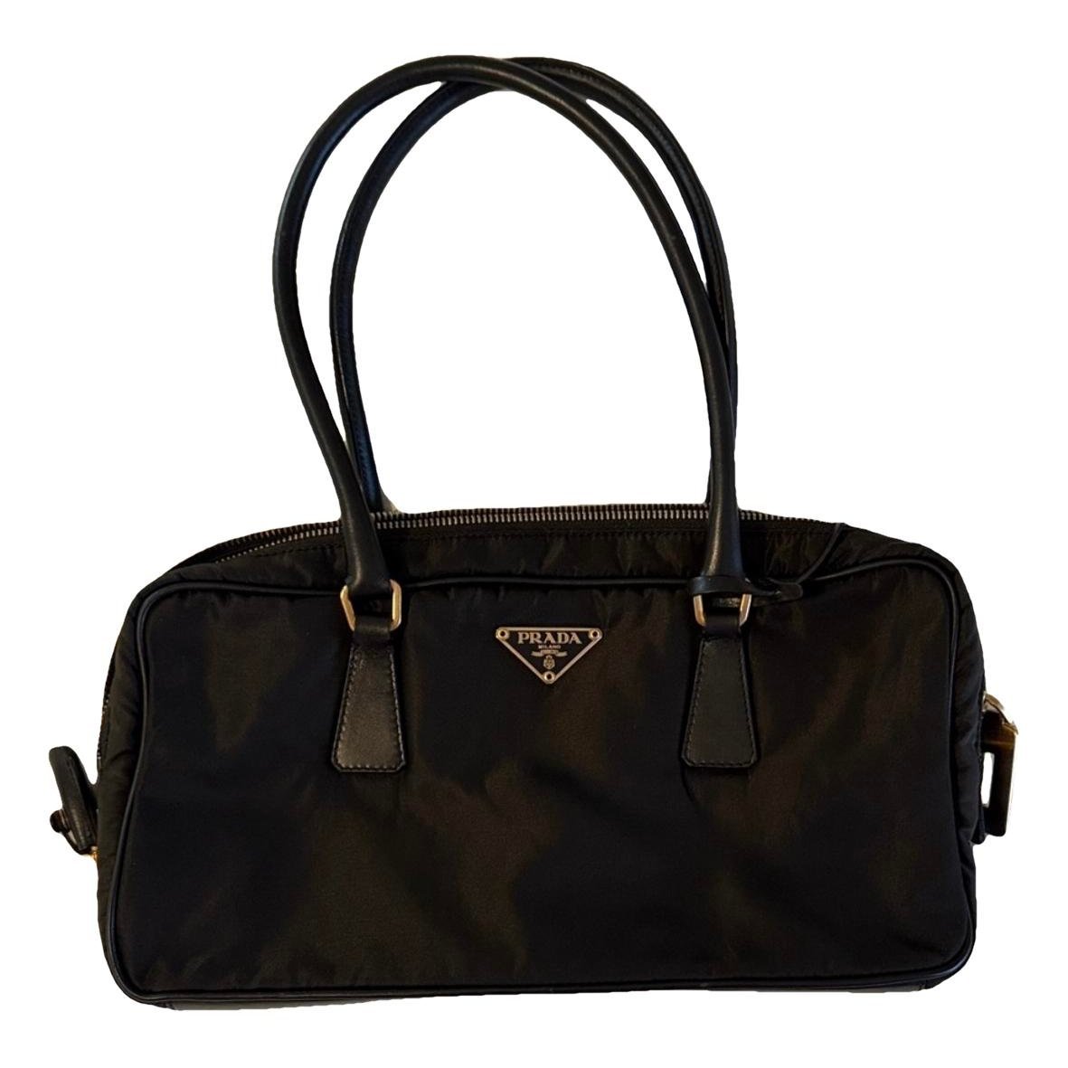 Re-Nylon leather handbag