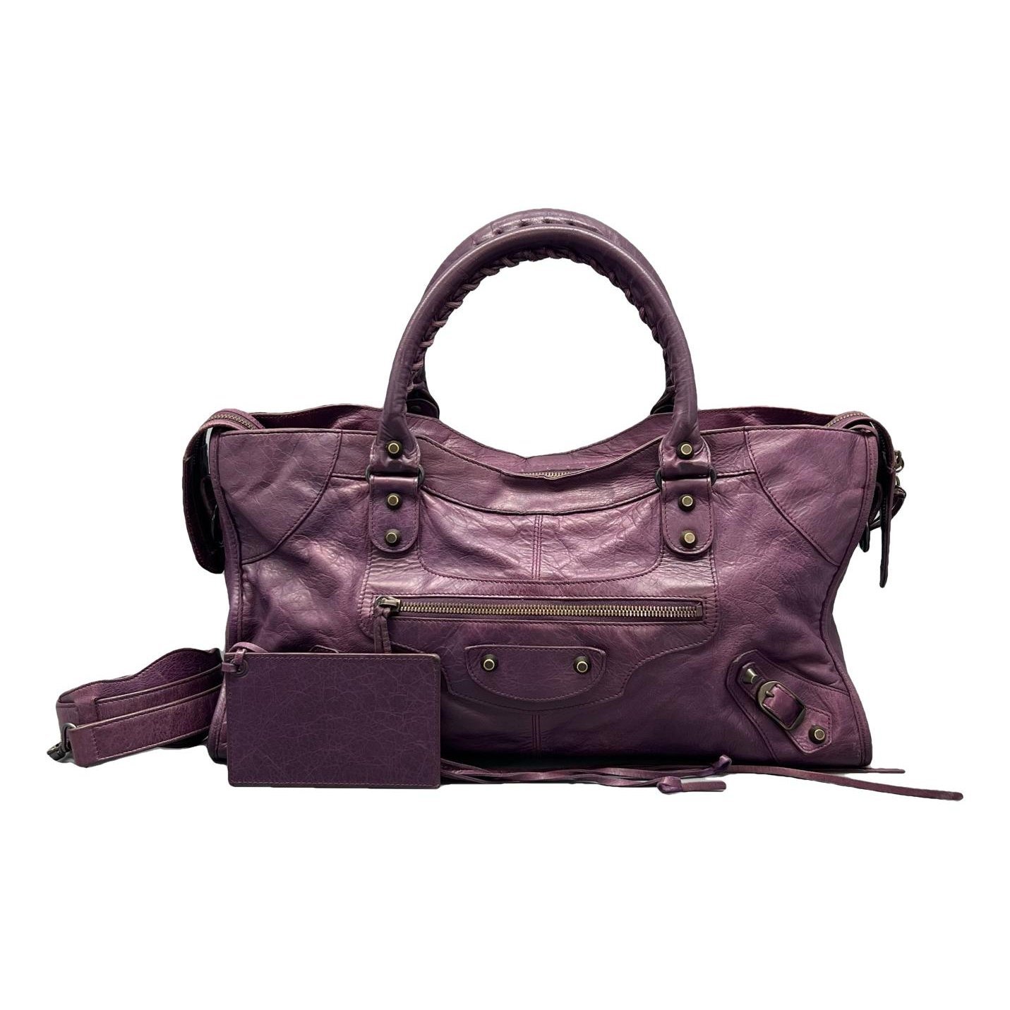 City leather handbag