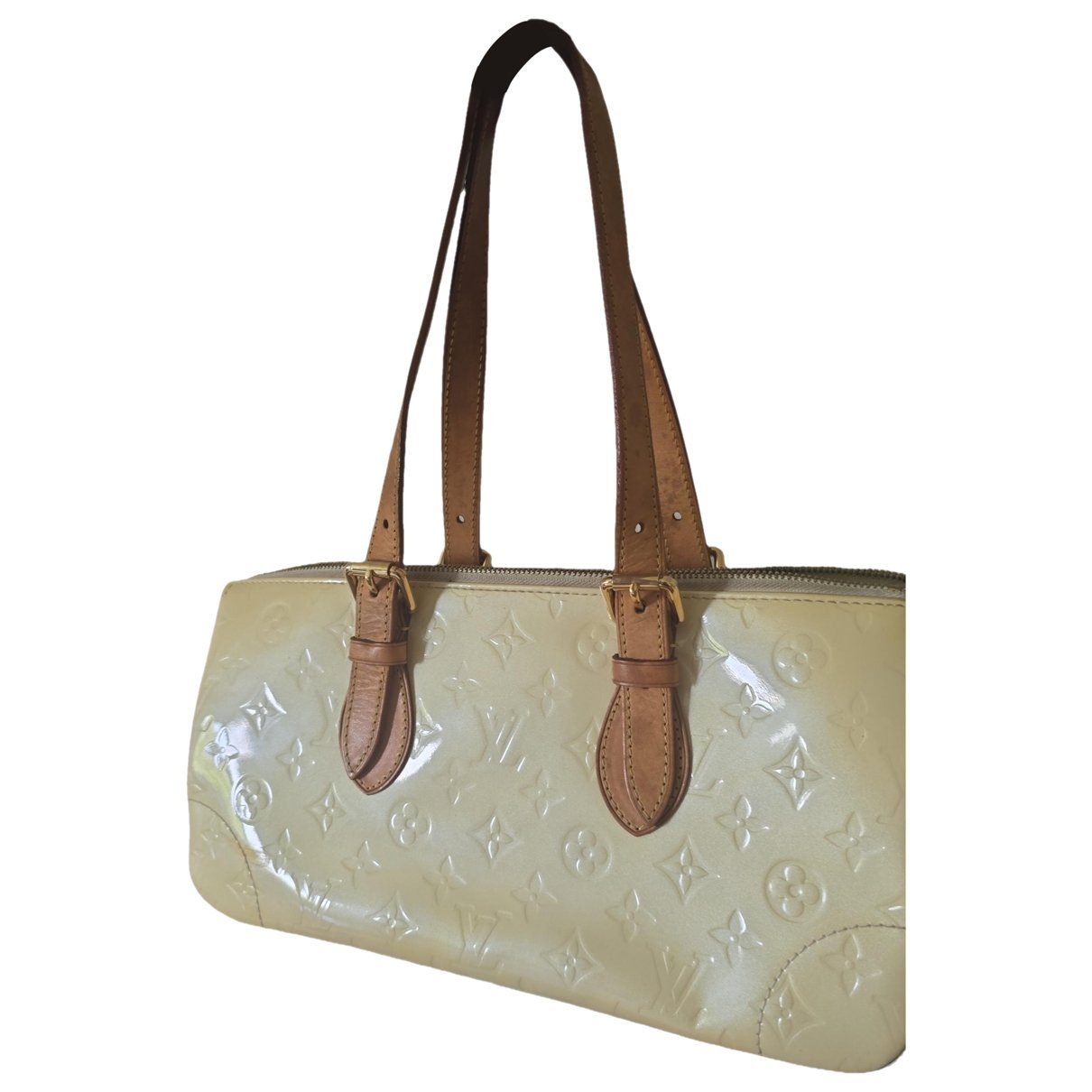 Rosewood patent leather handbag