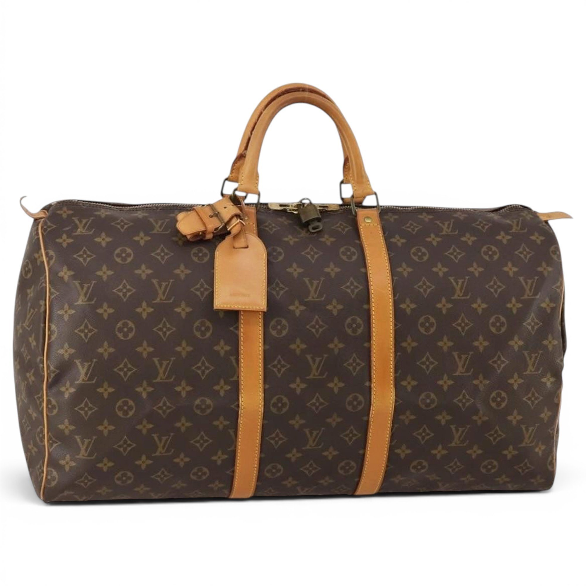 Keepall leather travel bag