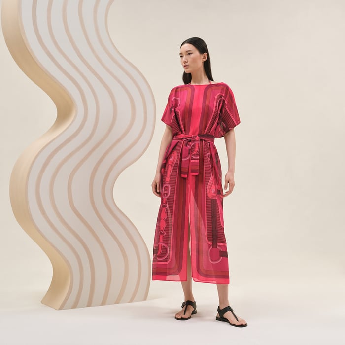 Rose Amarante "Coaching Remix Maxi" Beach Caftan